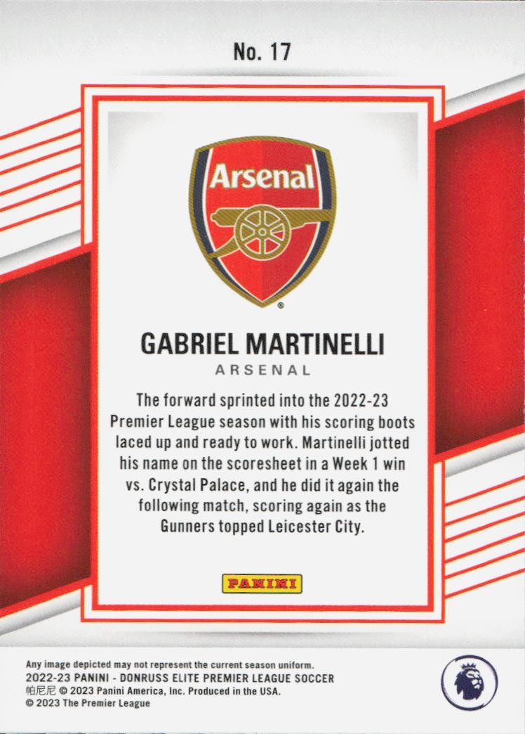 Gabriel Martinelli Donruss Elite Premier League Arsenal FC 17 2022-23