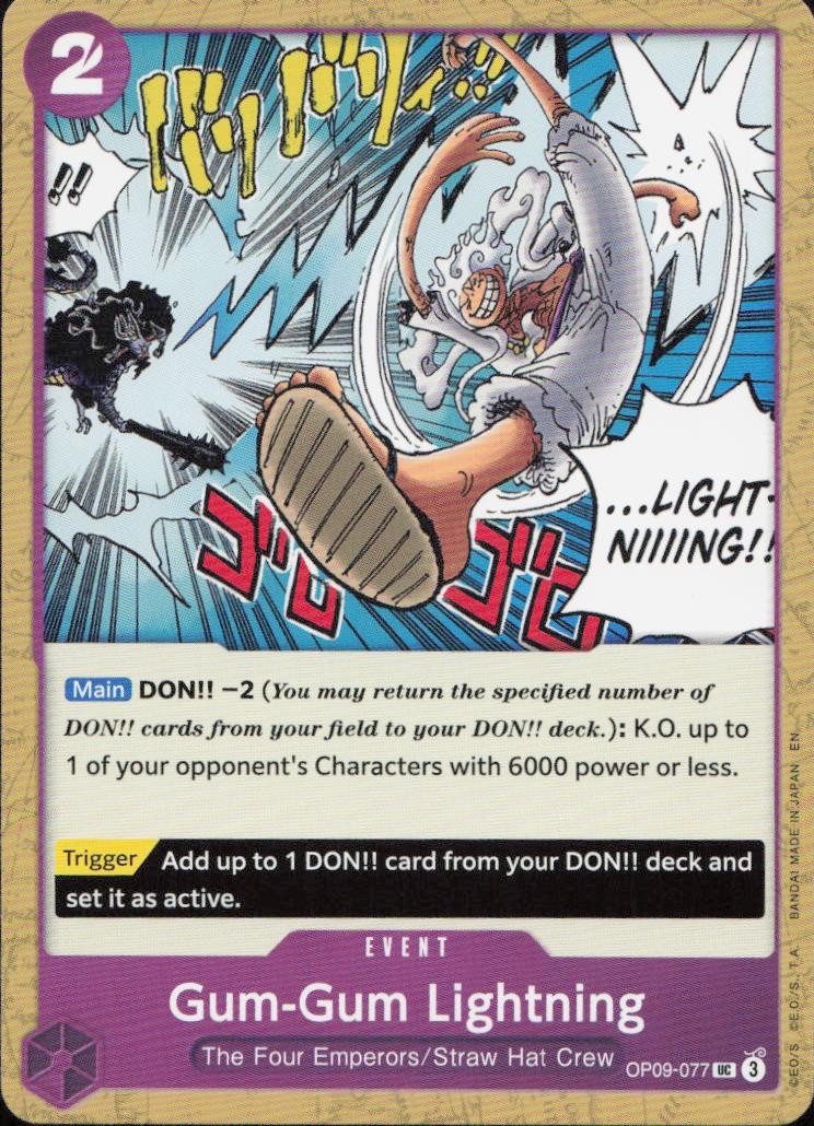 Gum-Gum Lightning UC Emperors in the New World OP09-077 NM