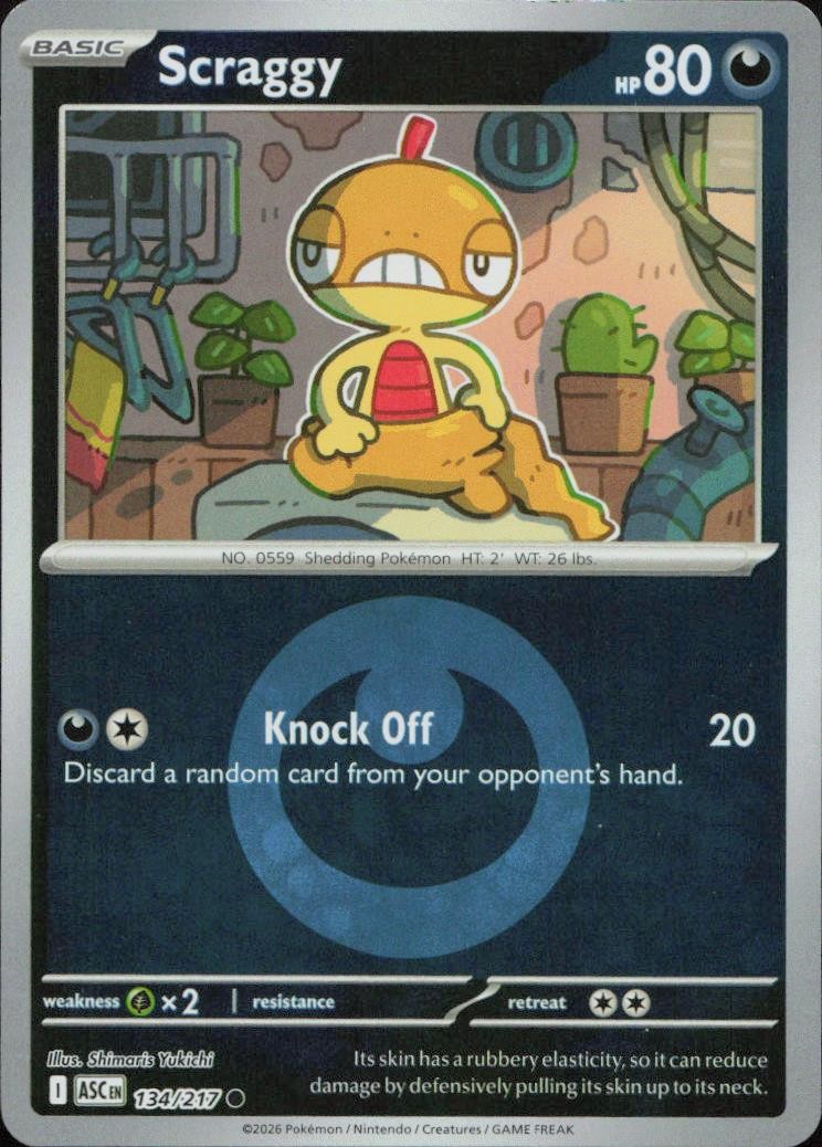 Scraggy (Energy Symbol Pattern) 134/217 ME: Ascended Heroes Reverse Holo Common