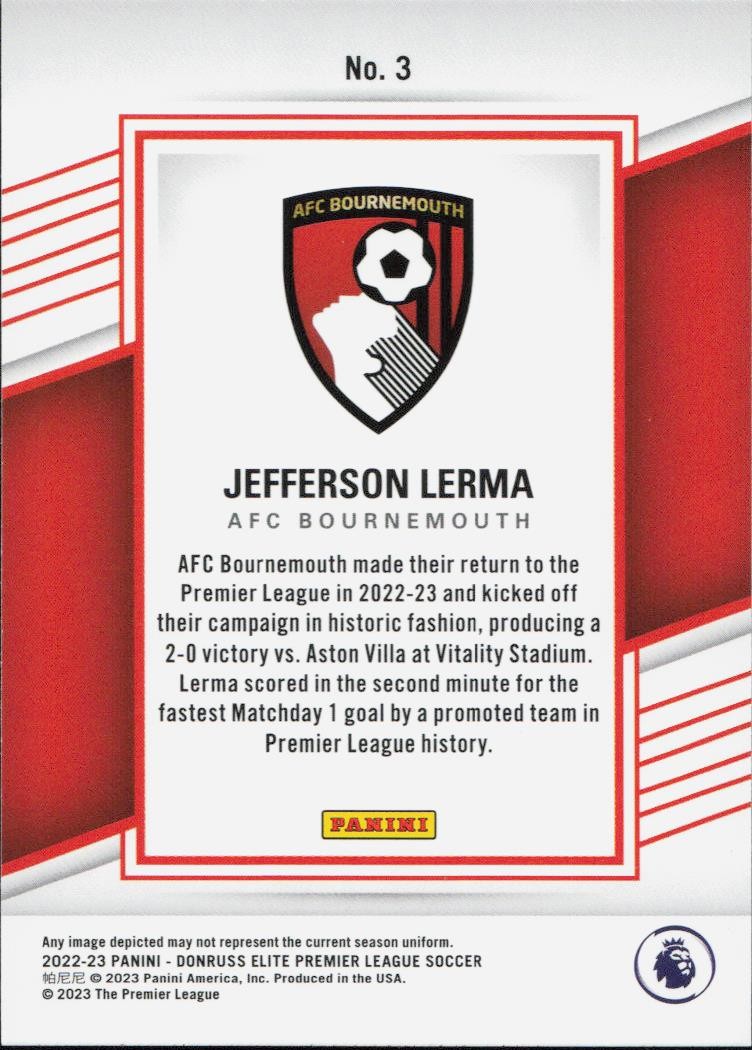Jefferson Lerma Donruss Elite Premier League - Disco Red AFC Bournemouth 3 2022-23