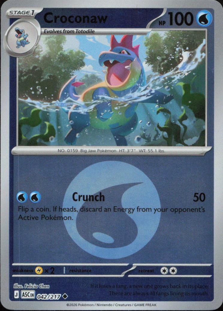 Croconaw (Energy Symbol Pattern) 042/217 ME: Ascended Heroes Reverse Holo Uncommon