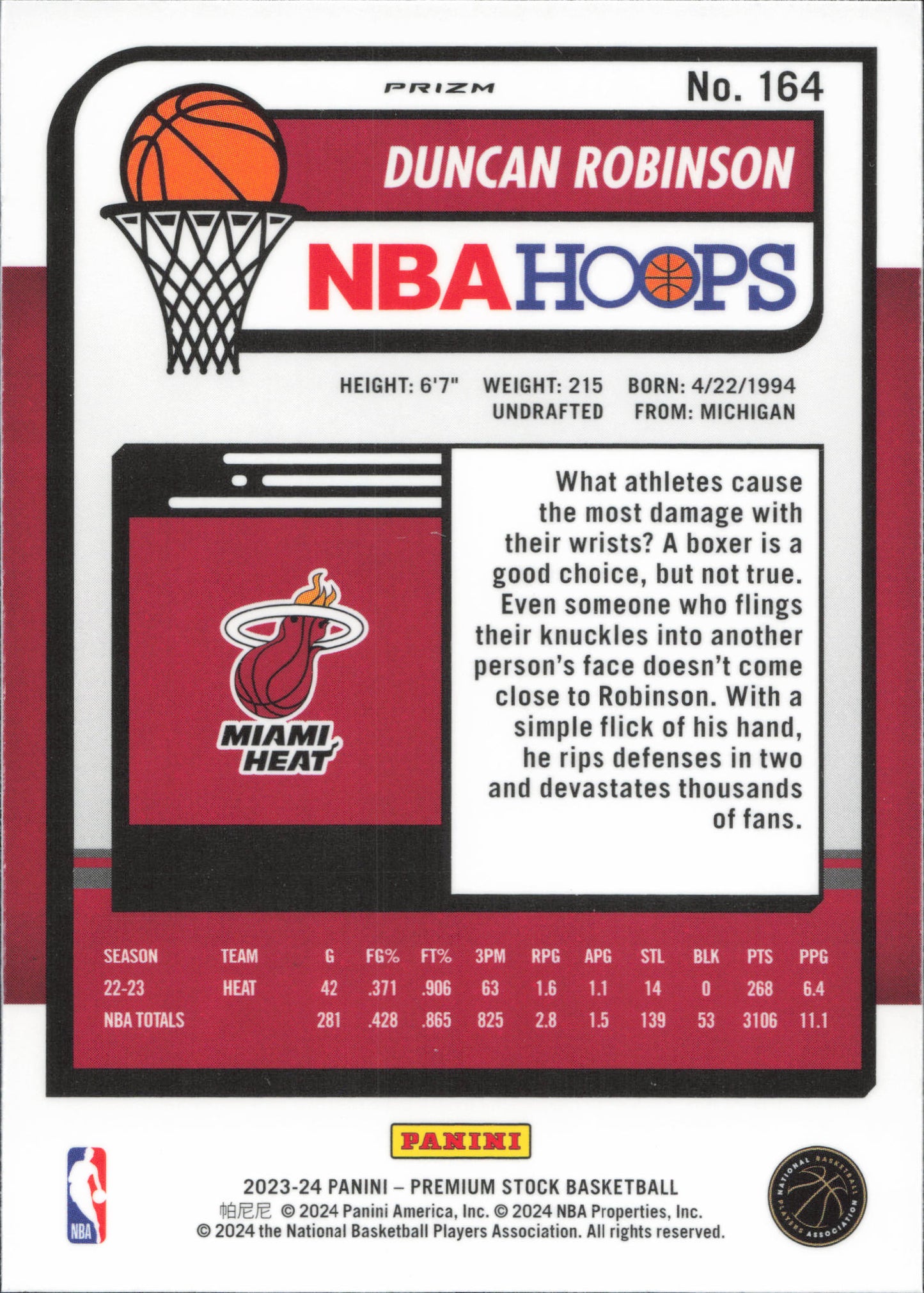 Duncan Robinson Wave Parallel NBA Hoops