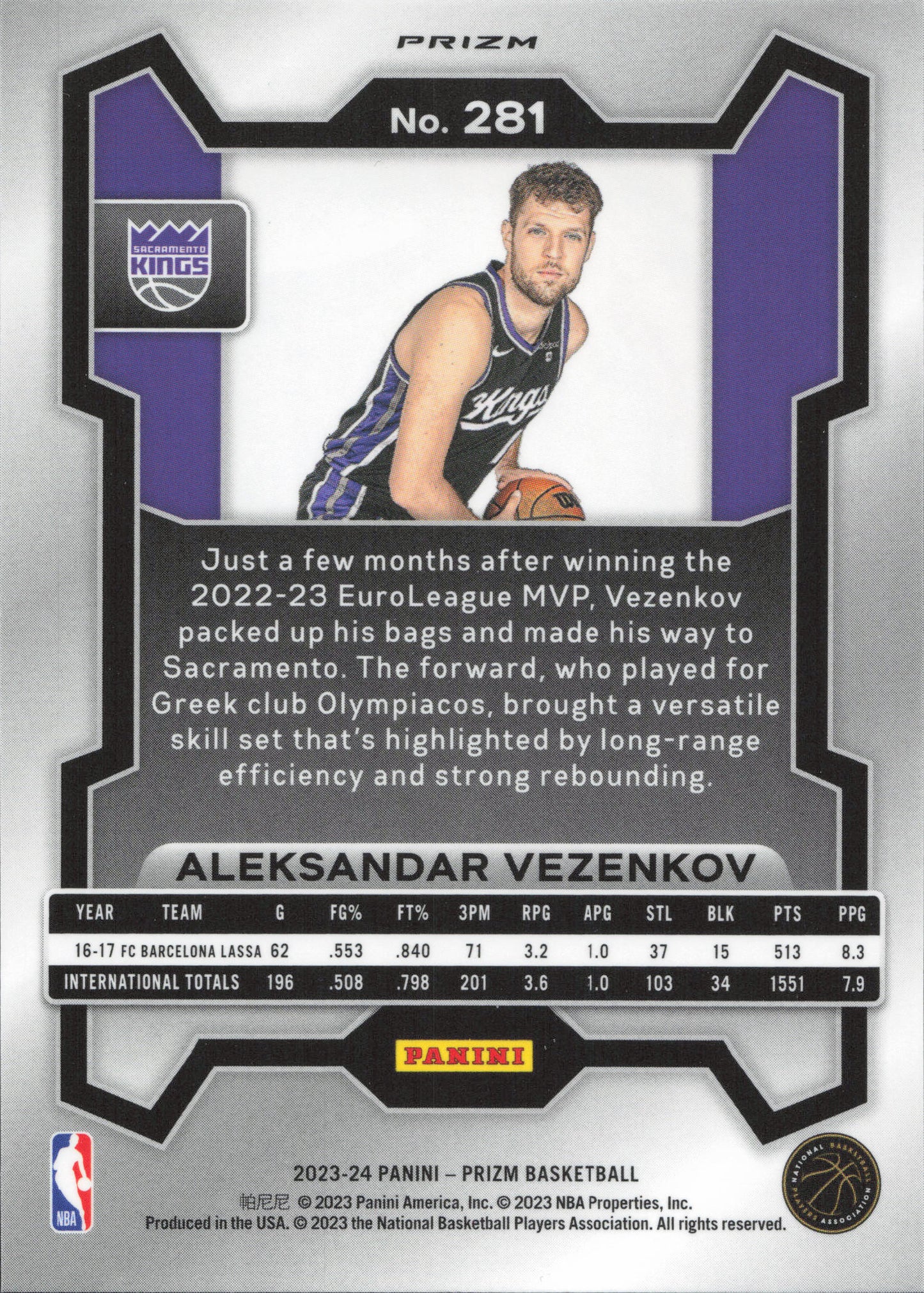 Aleksandar Vezenkov Rookie Red Cracked Ice Panini Prizm