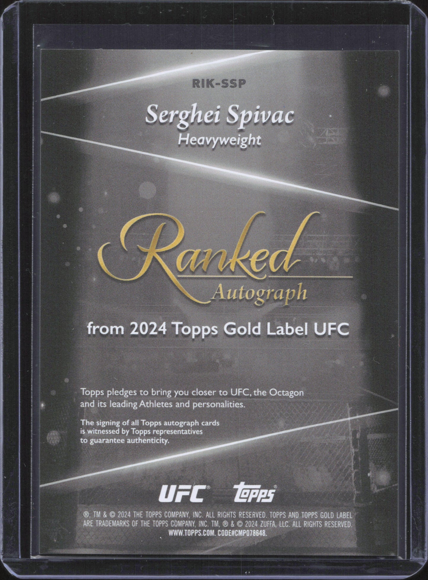 Sergei Spivac Autograph Numbered /299 Topps Gold Label