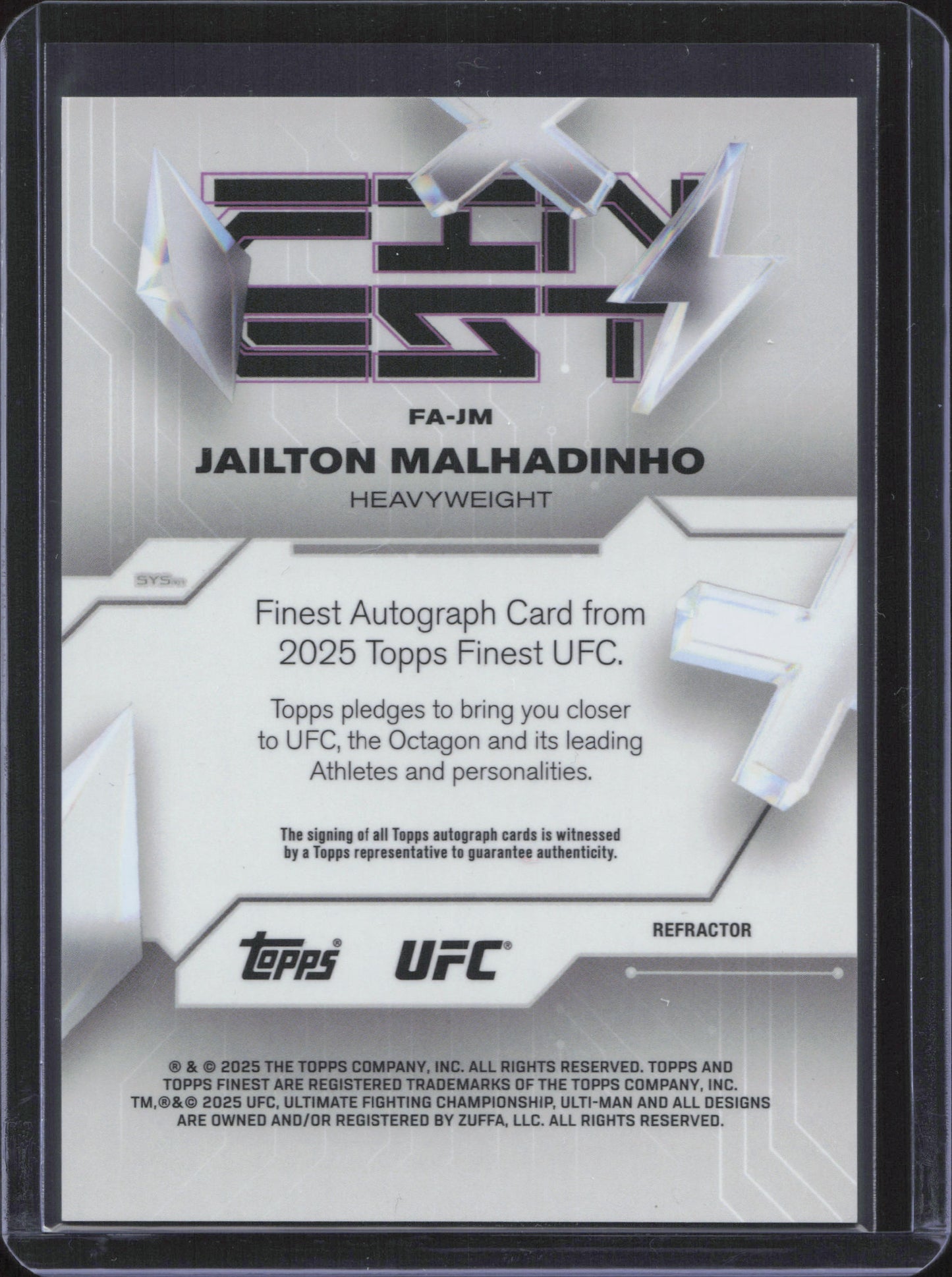 Jailton Malhadinho Autograph Topps Finest