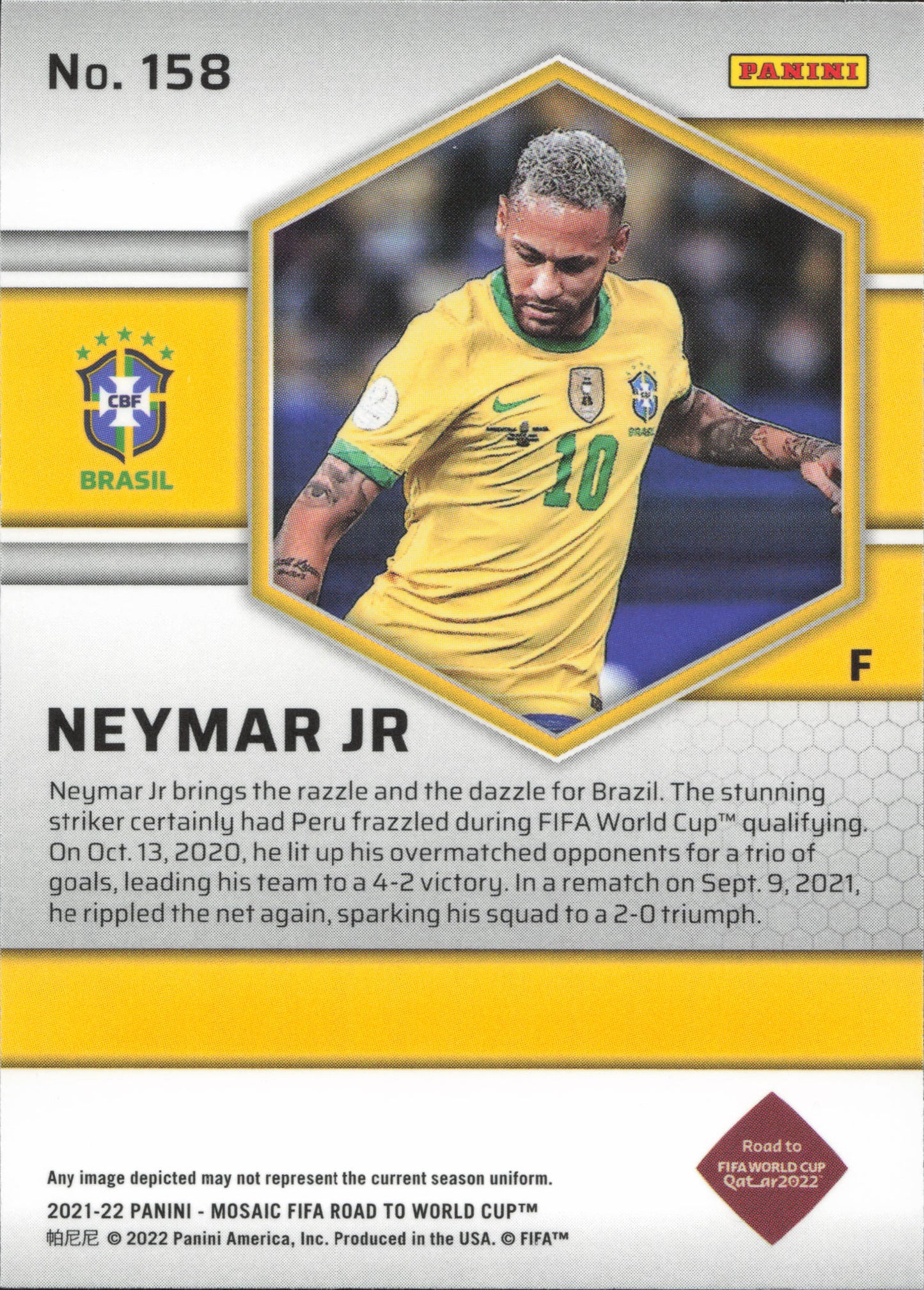 Neymar Jr. Base Panini Mosaic World Cup Qatar