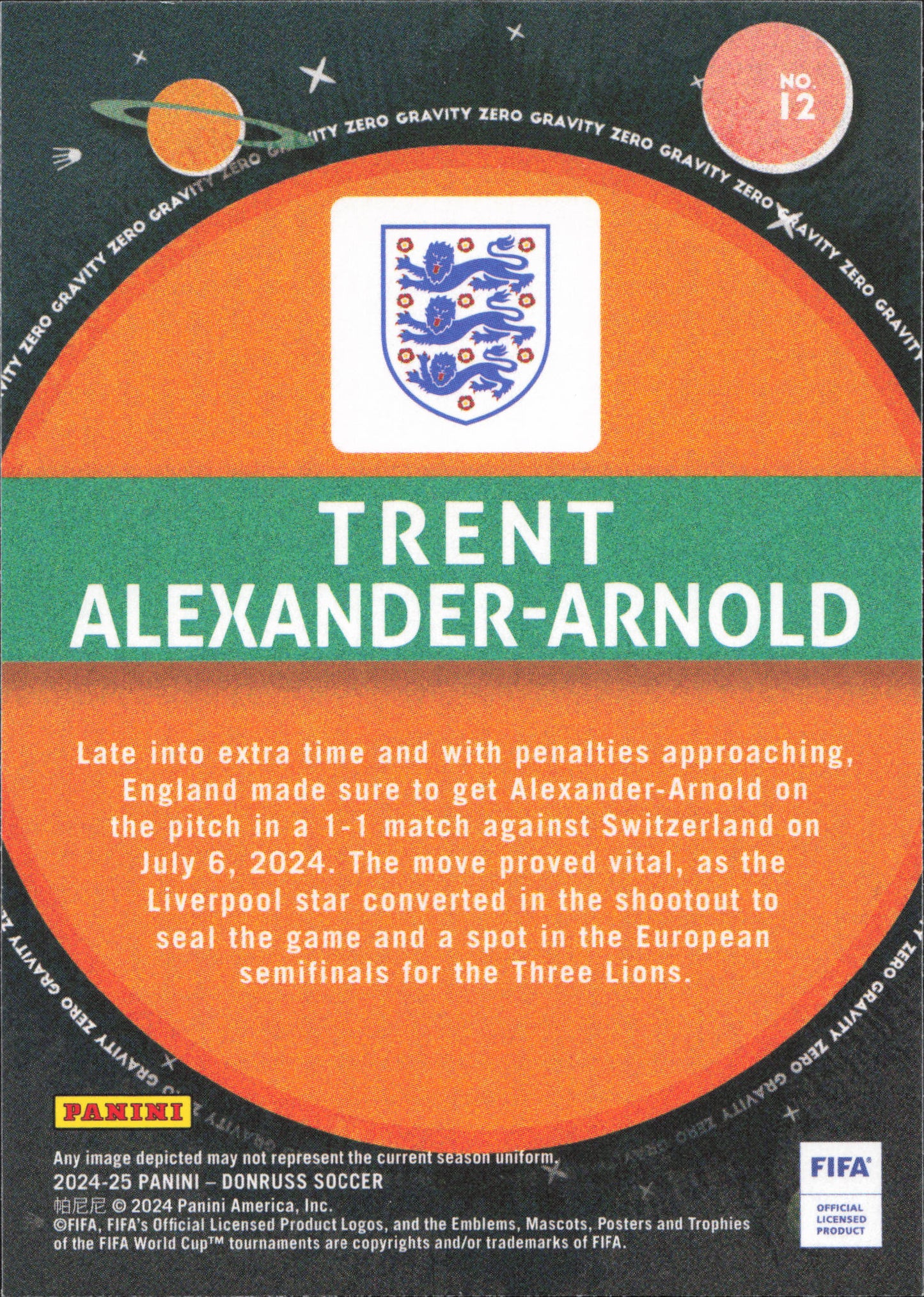 Trent Alexander-Arnold Zero Gravity Red Parallel Panini Donruss