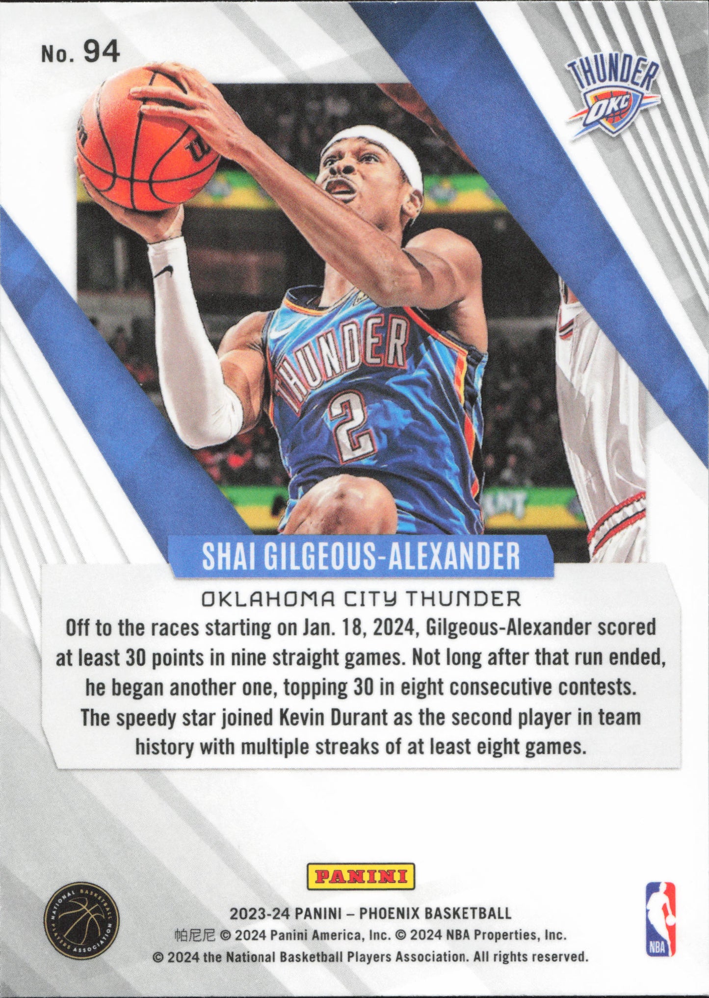 Shai Gilgeous-Alexander Silver Panini Phoenix