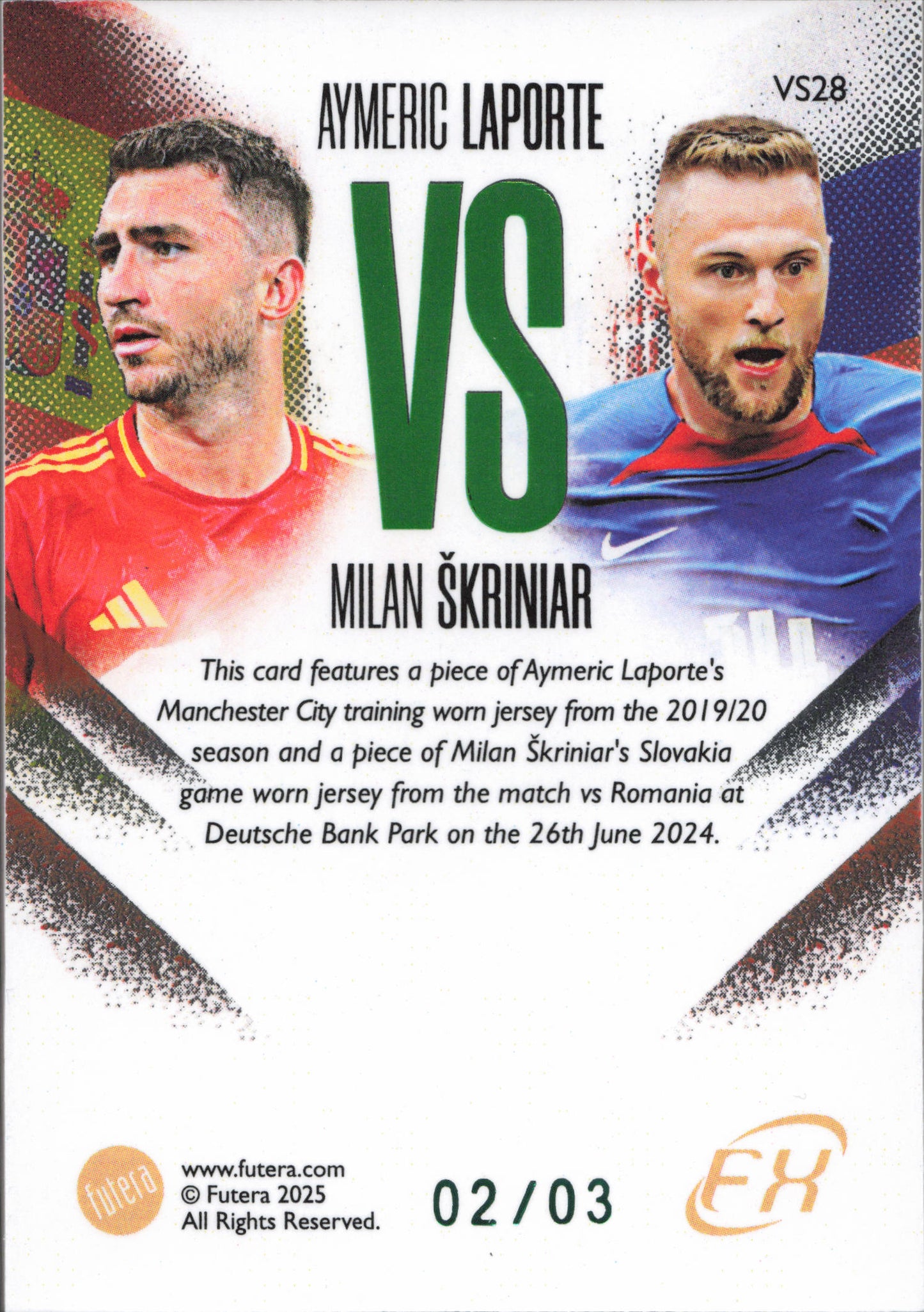 Aymeric Laporte/ Milan Skriniar Game-Worn Patch Numbered /3 Futera FX