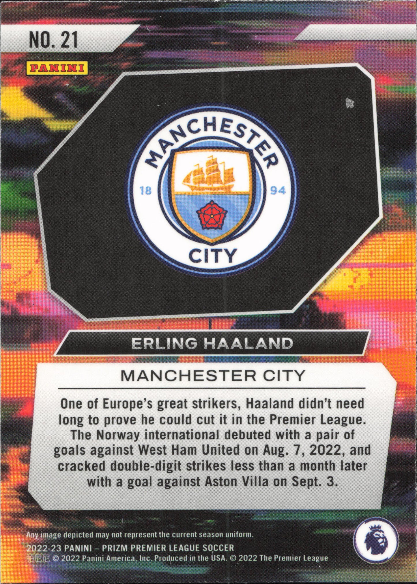 Erling Haaland Instant Impact Panini Prizm EPL