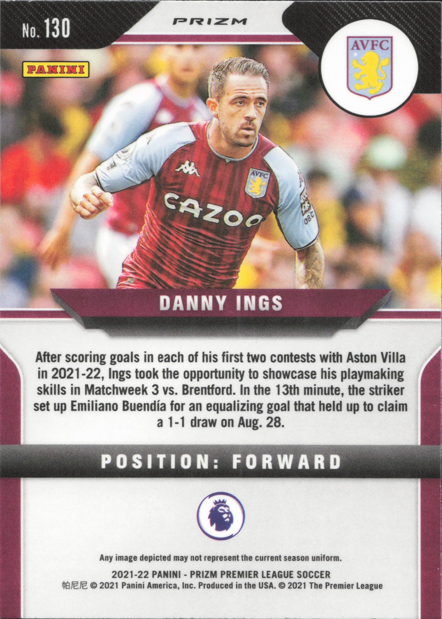 Danny Ings Green Wave Panini Prizm EPL