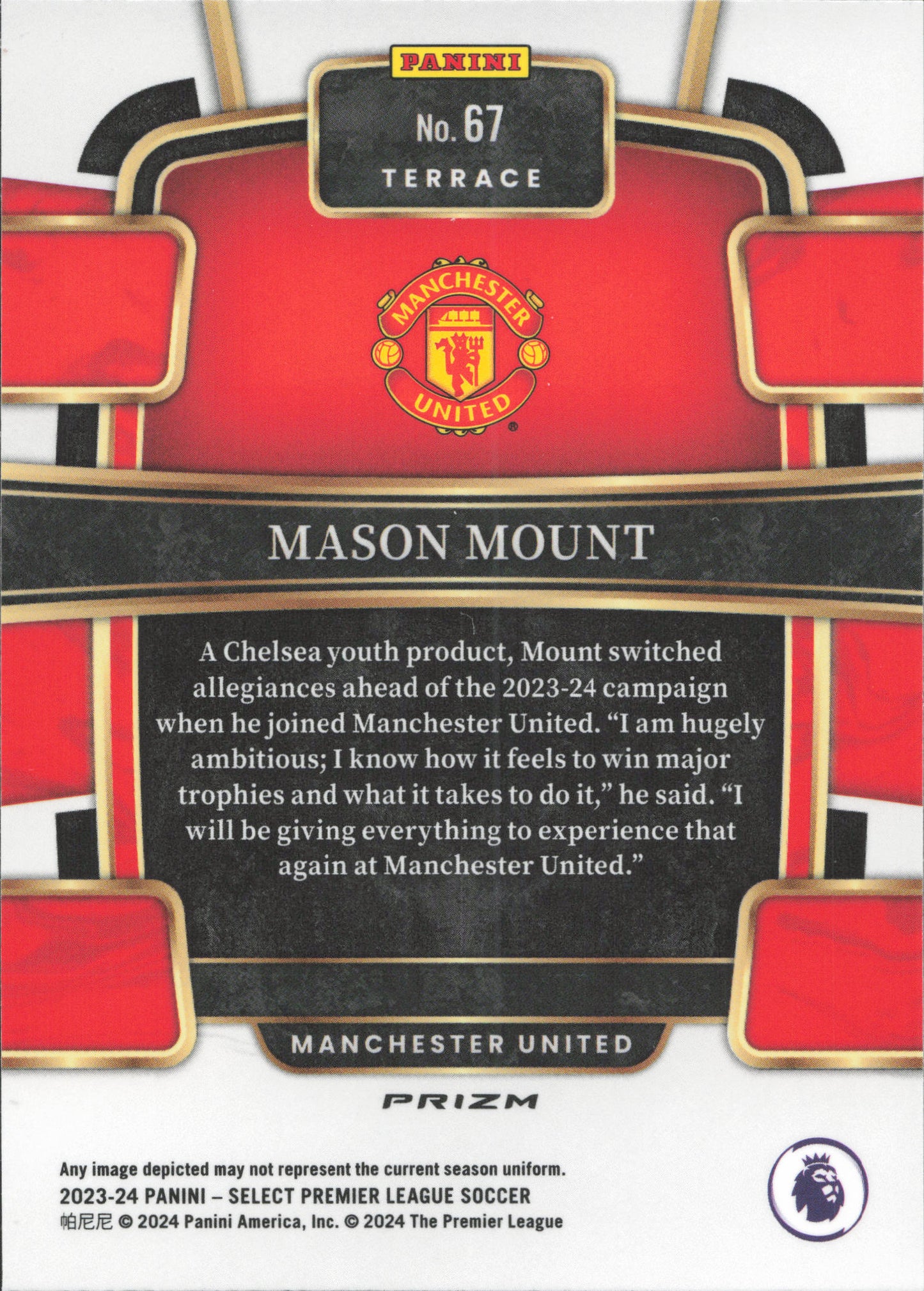 Mason Mount Red Cracked Ice Panini Select EPL