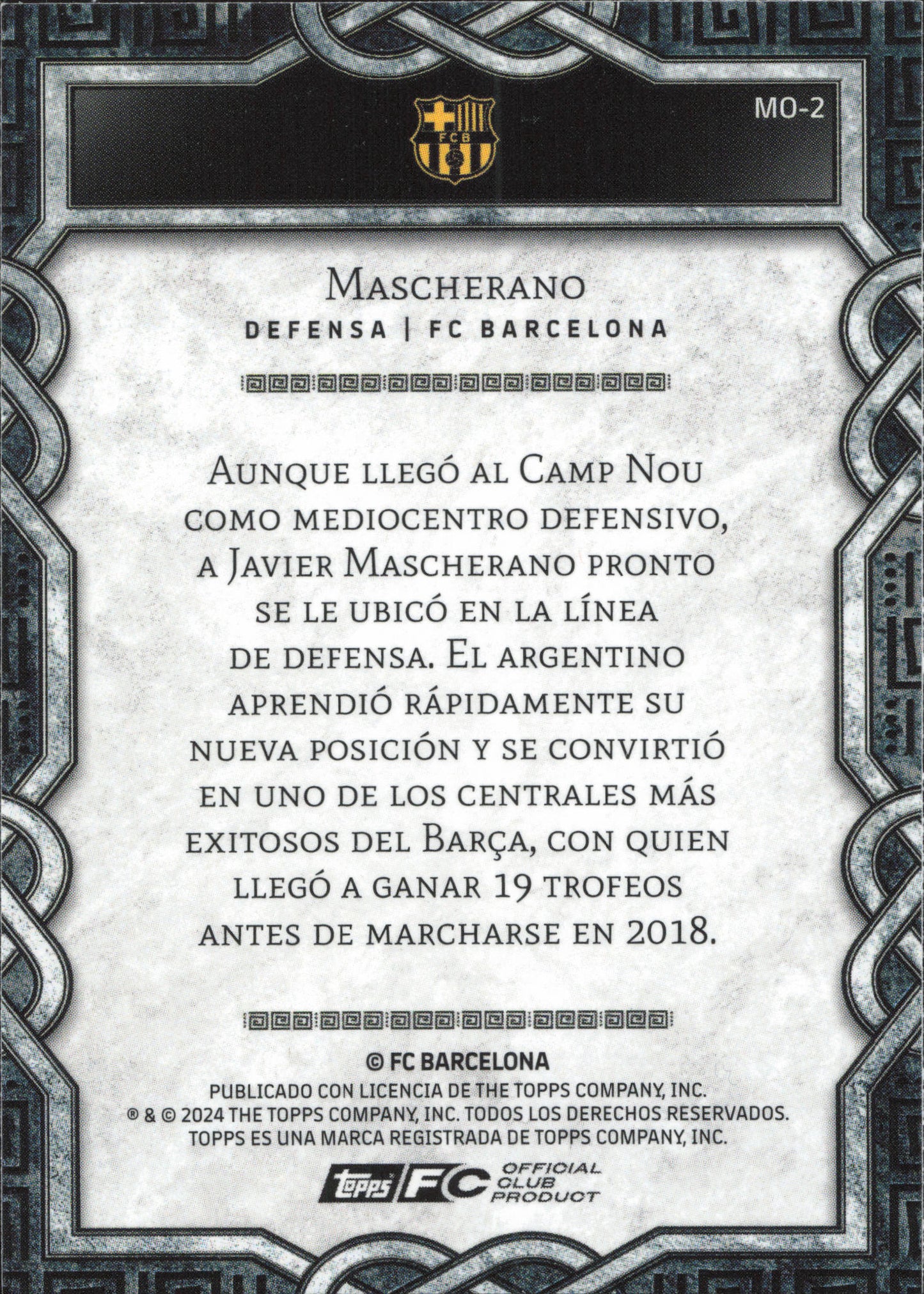 Javier Mascherano Velocity Parallel Topps Fan Set