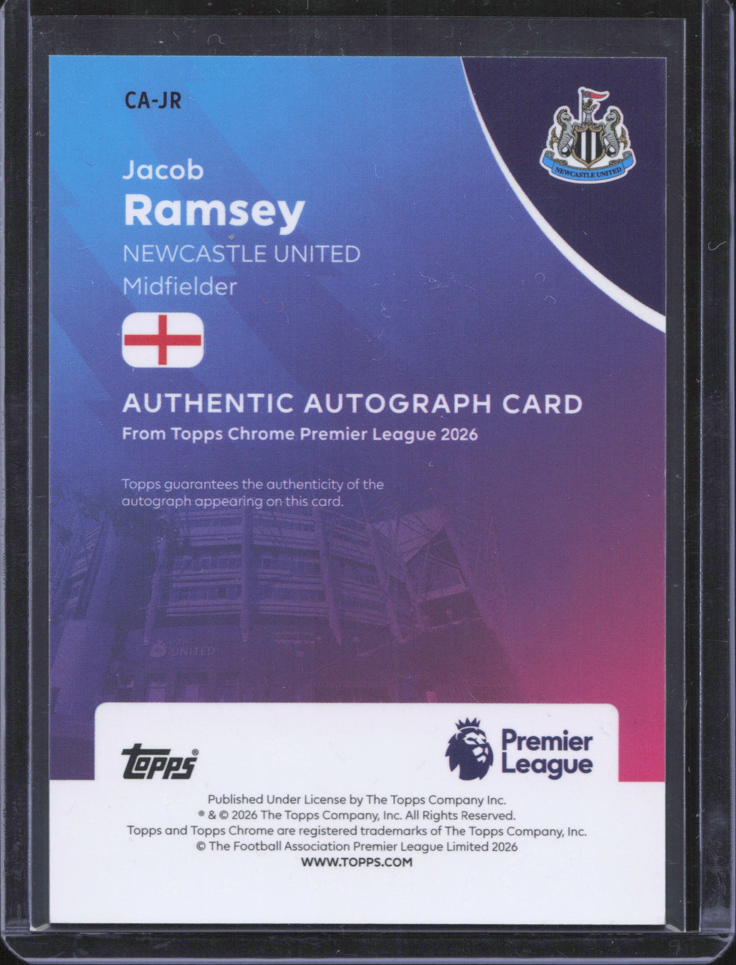 Jacob Ramsey Autograph Numbered /99 Topps Chrome EPL