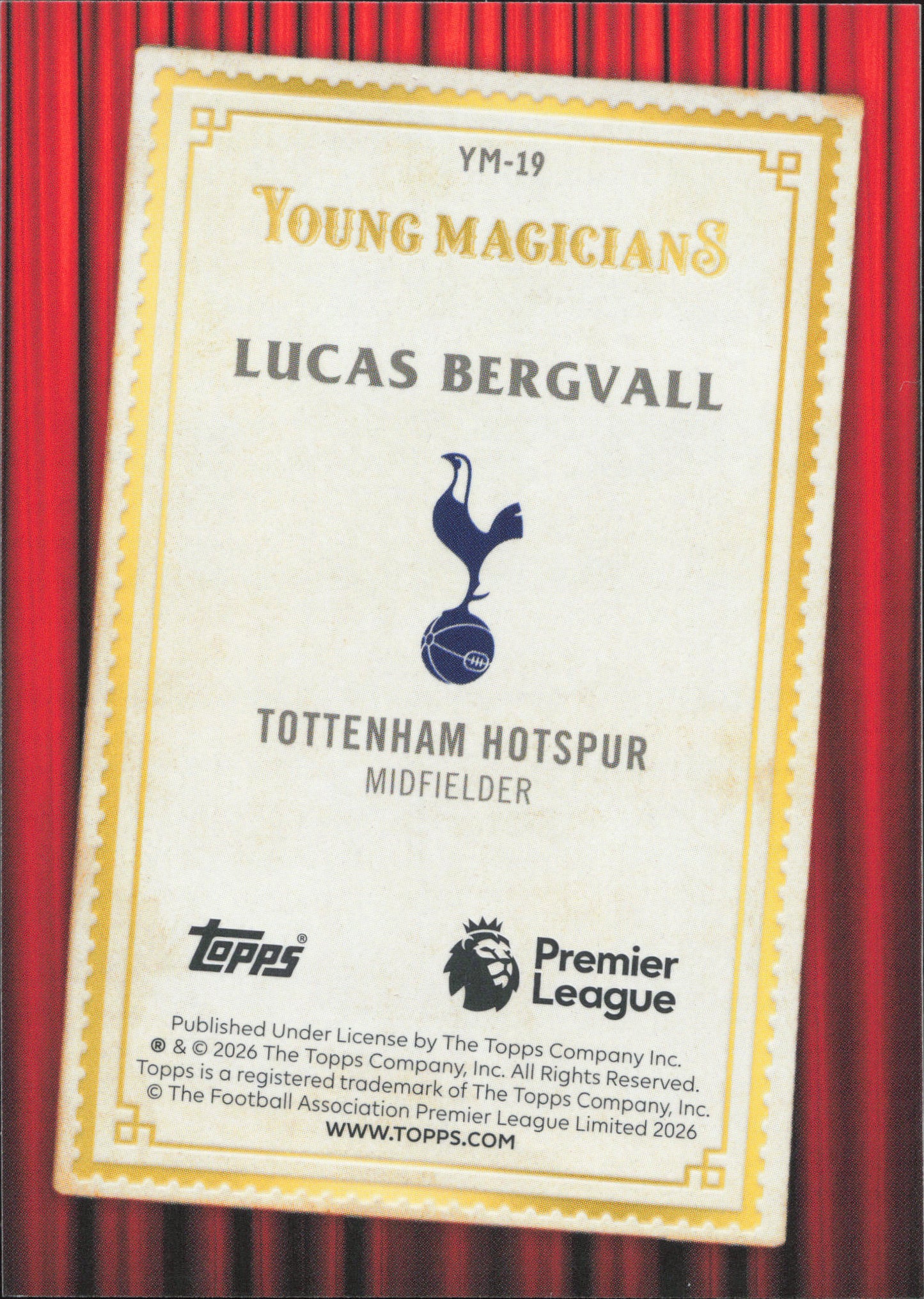 Lucas Bergvall Young Magicians Topps Merlin EPL