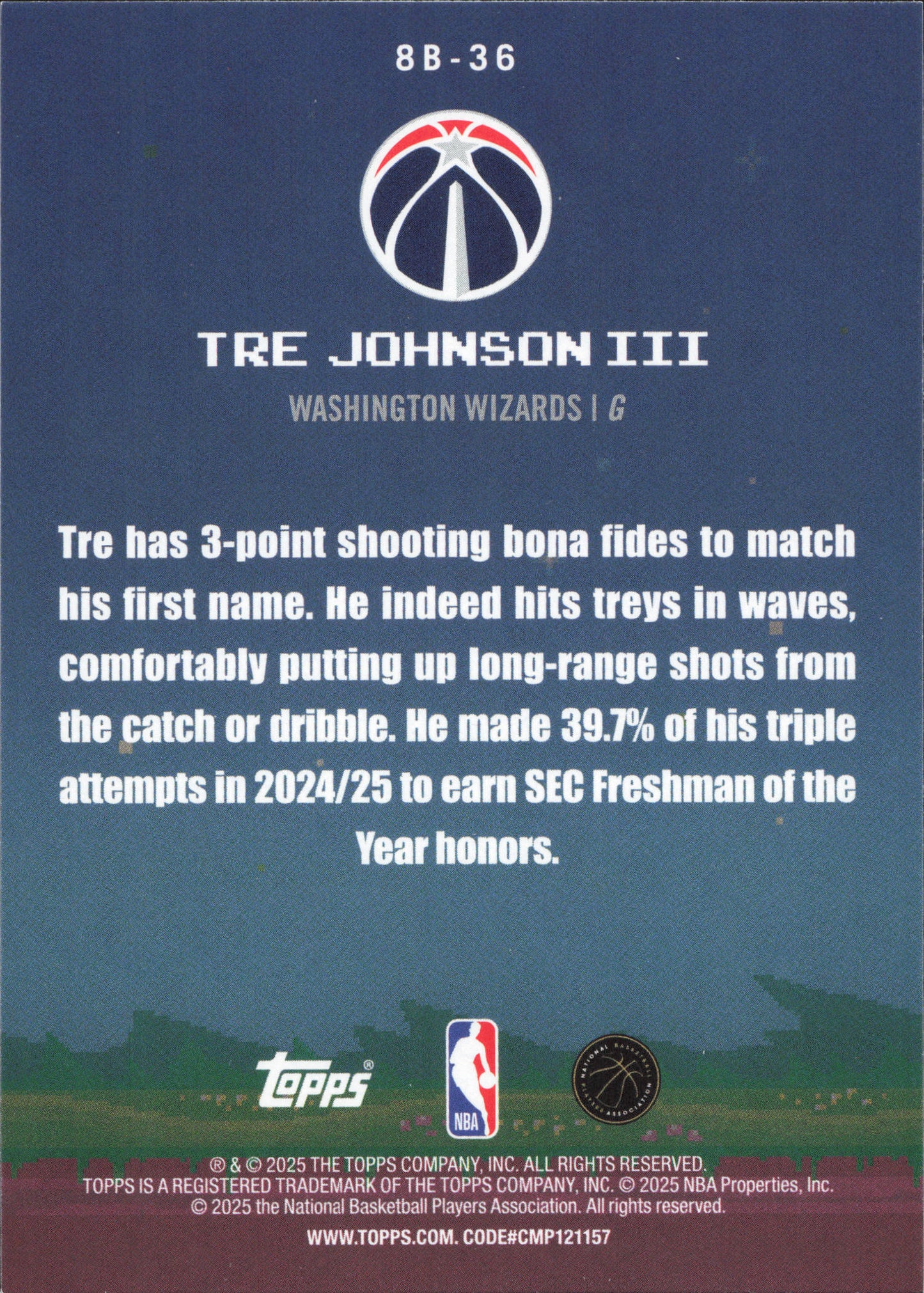 Tre Johnson III Rookie 8-Bit Ballers Glitter Topps Flagship