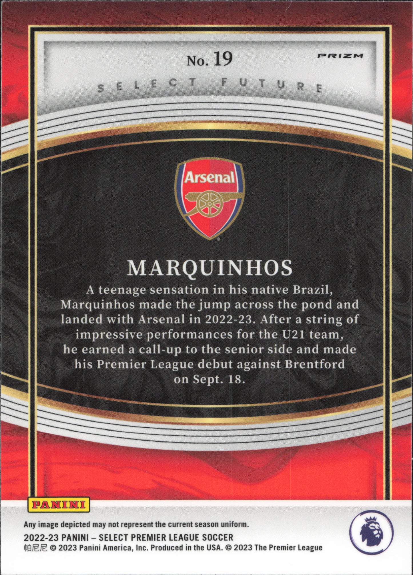 Marquinhos Rookie Future Prizm Panini Select EPL
