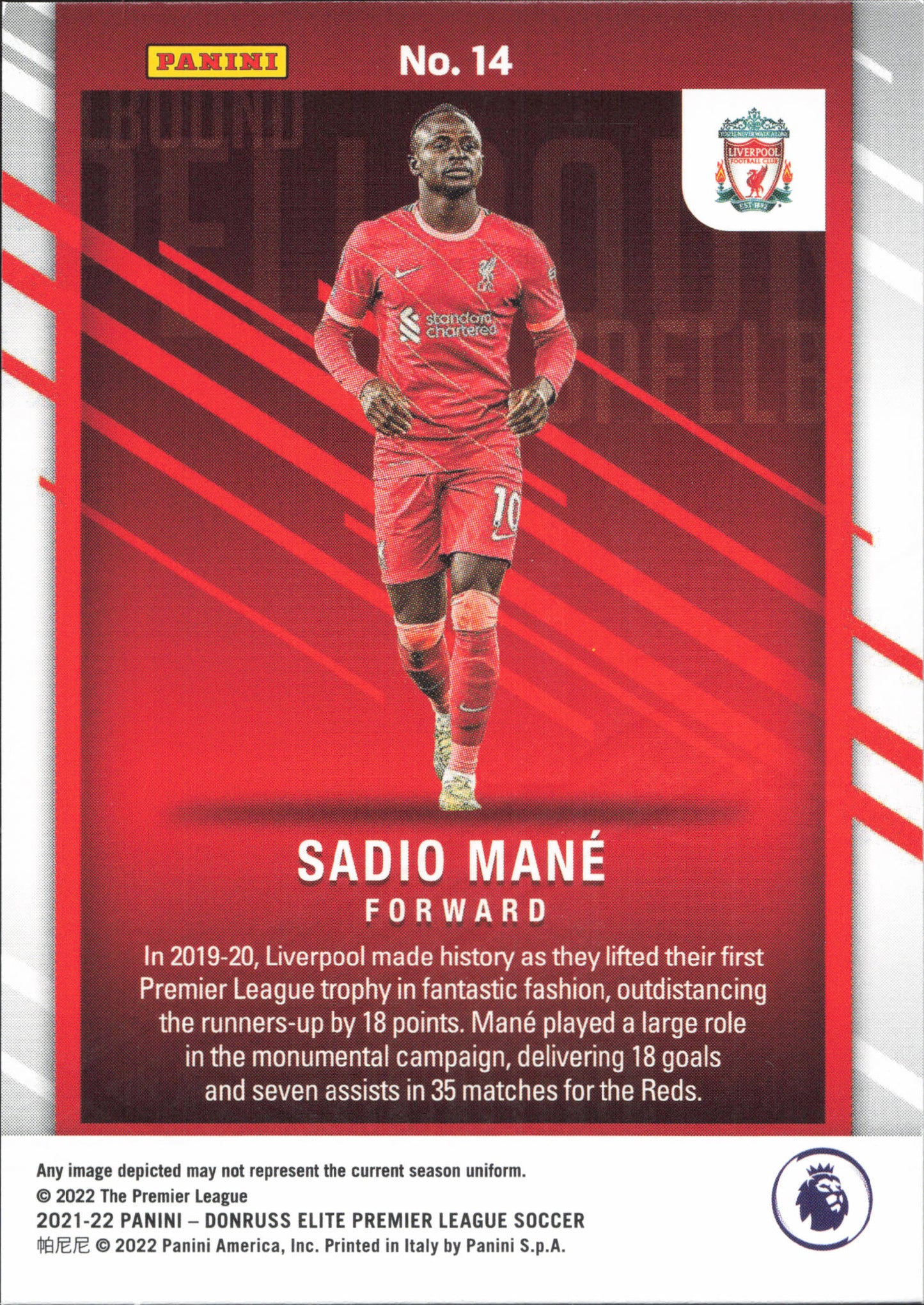 Sadio Mane Spellbound No. 14 Panini Donruss Elite