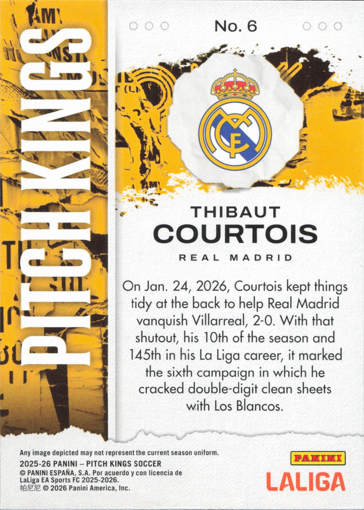 Thibaut Courtois Base Panini Pitch Kings La Liga