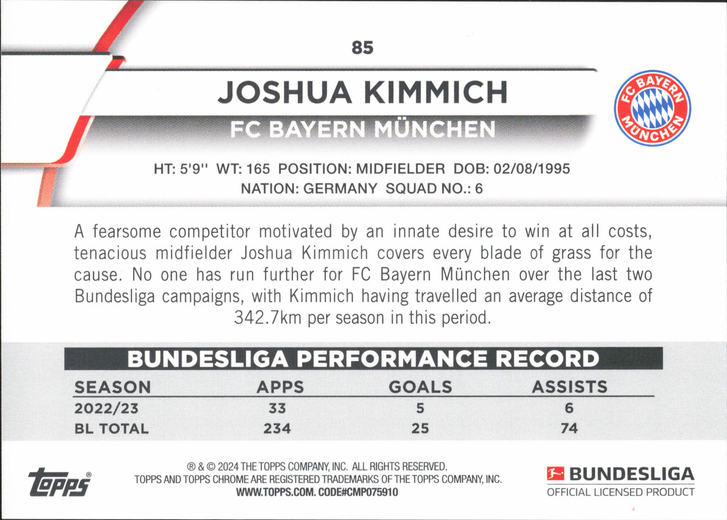 Joshua Kimmich Numbered /199 Topps Jade Bundesliga