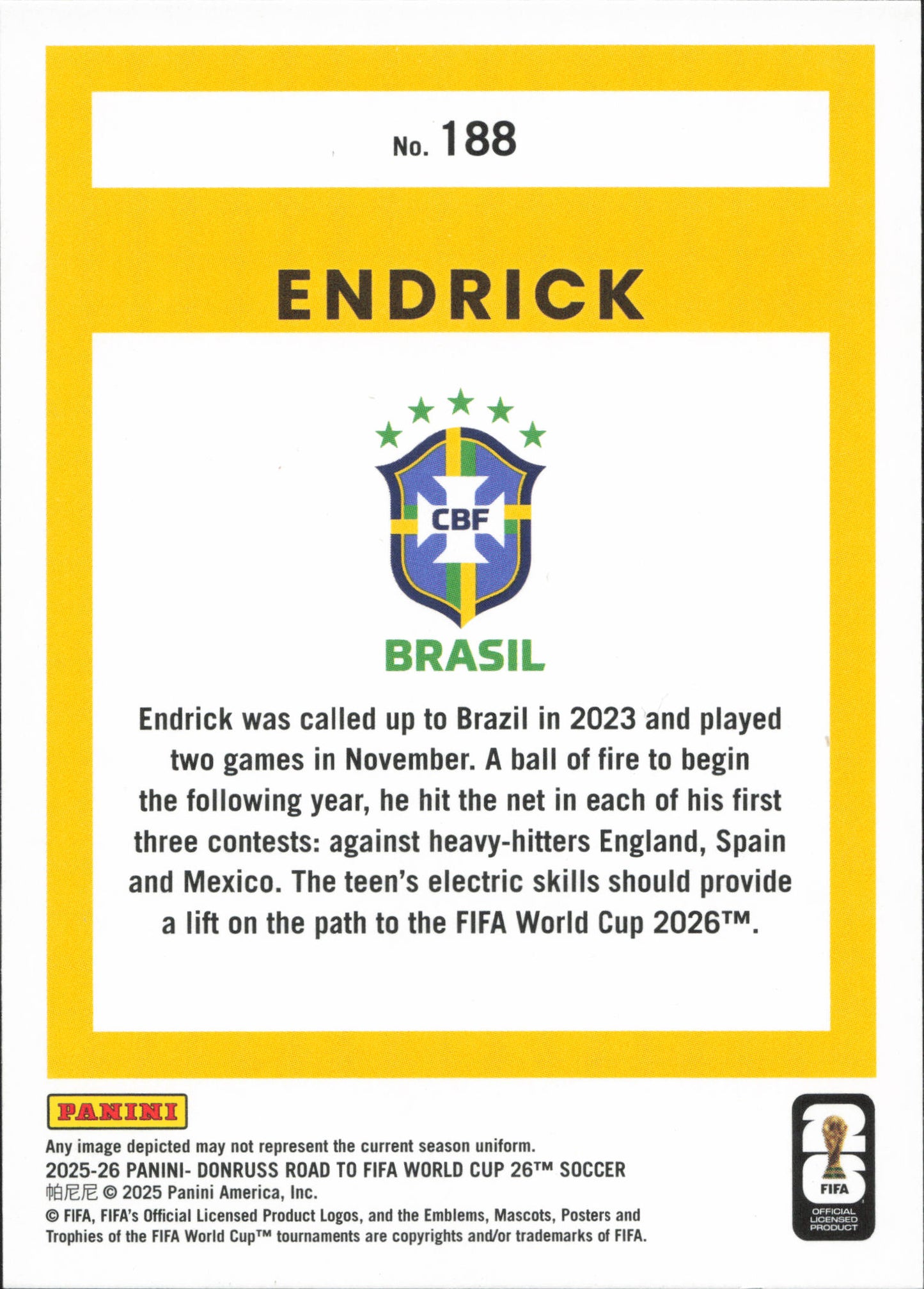 Endrick Cubic Panini Donruss World Cup