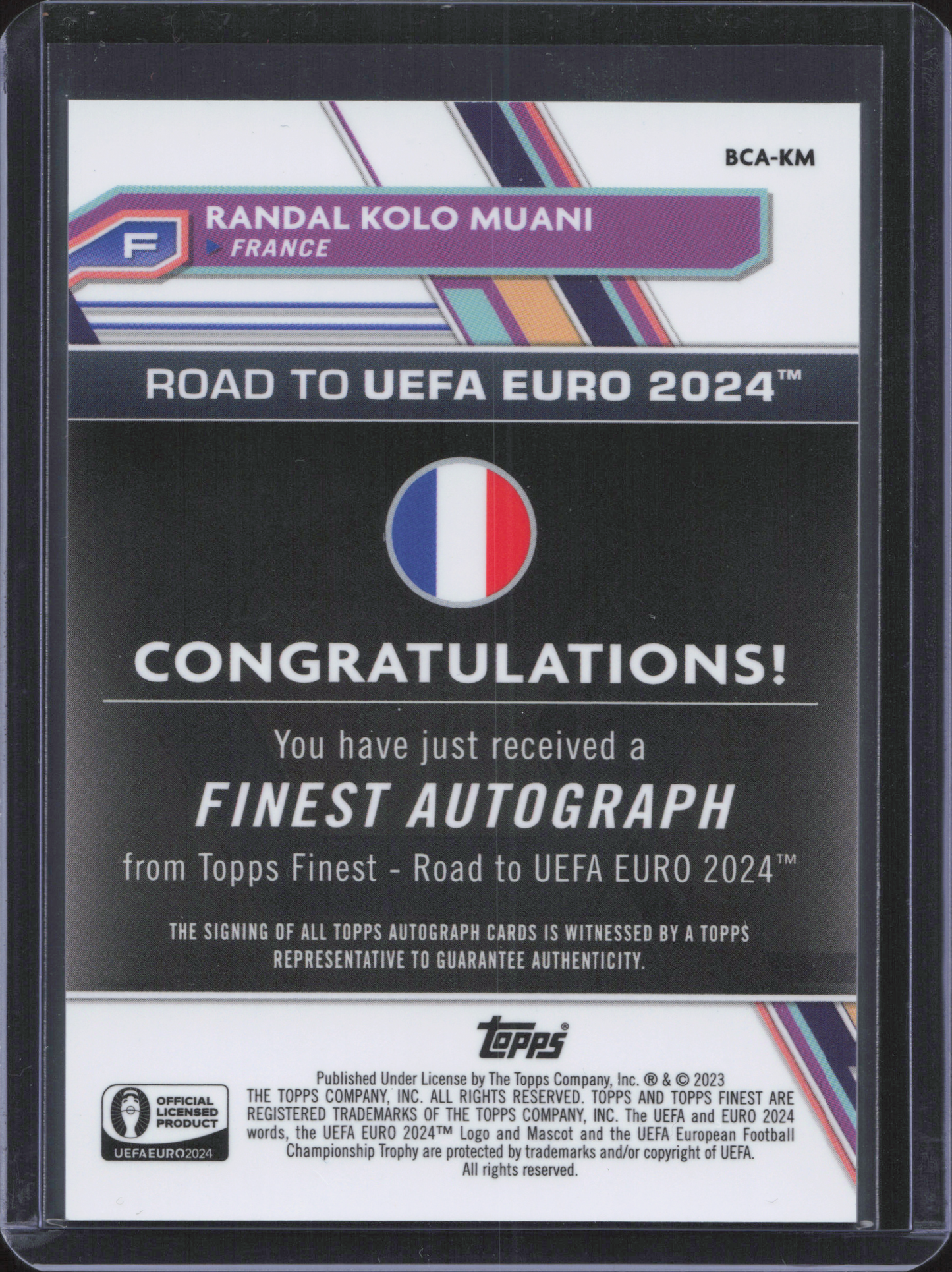 Randal Kolo Muani Autograph Topps Finest