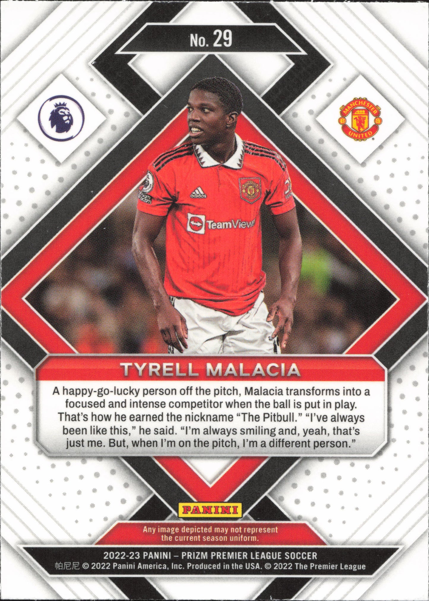 Tyrell Malacia Rookie Emergent Panini Prizm EPL