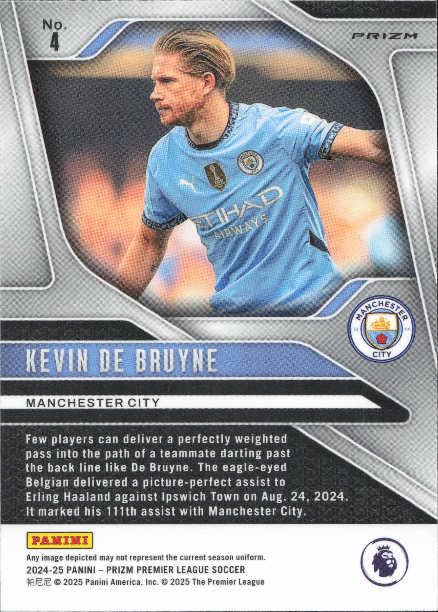 Kevin De Bruyne Panini Prizm Breakaway