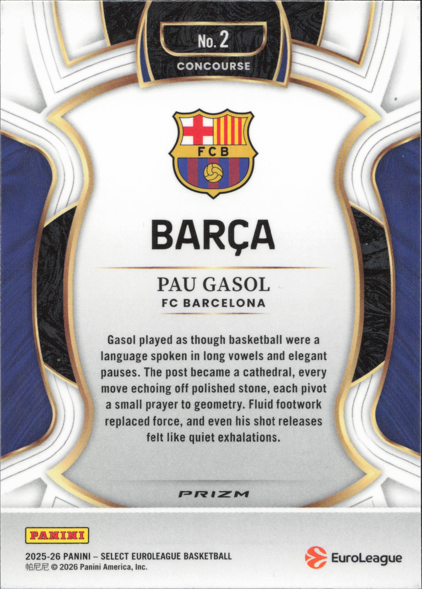 Pau Gasol Red Cracked Ice Panini Select EuroLeague