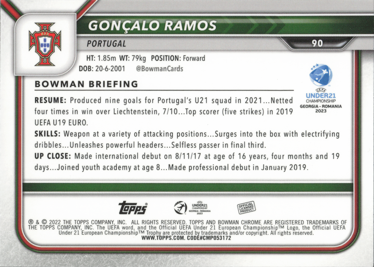 Goncalo Ramos 1st Bowman Chrome