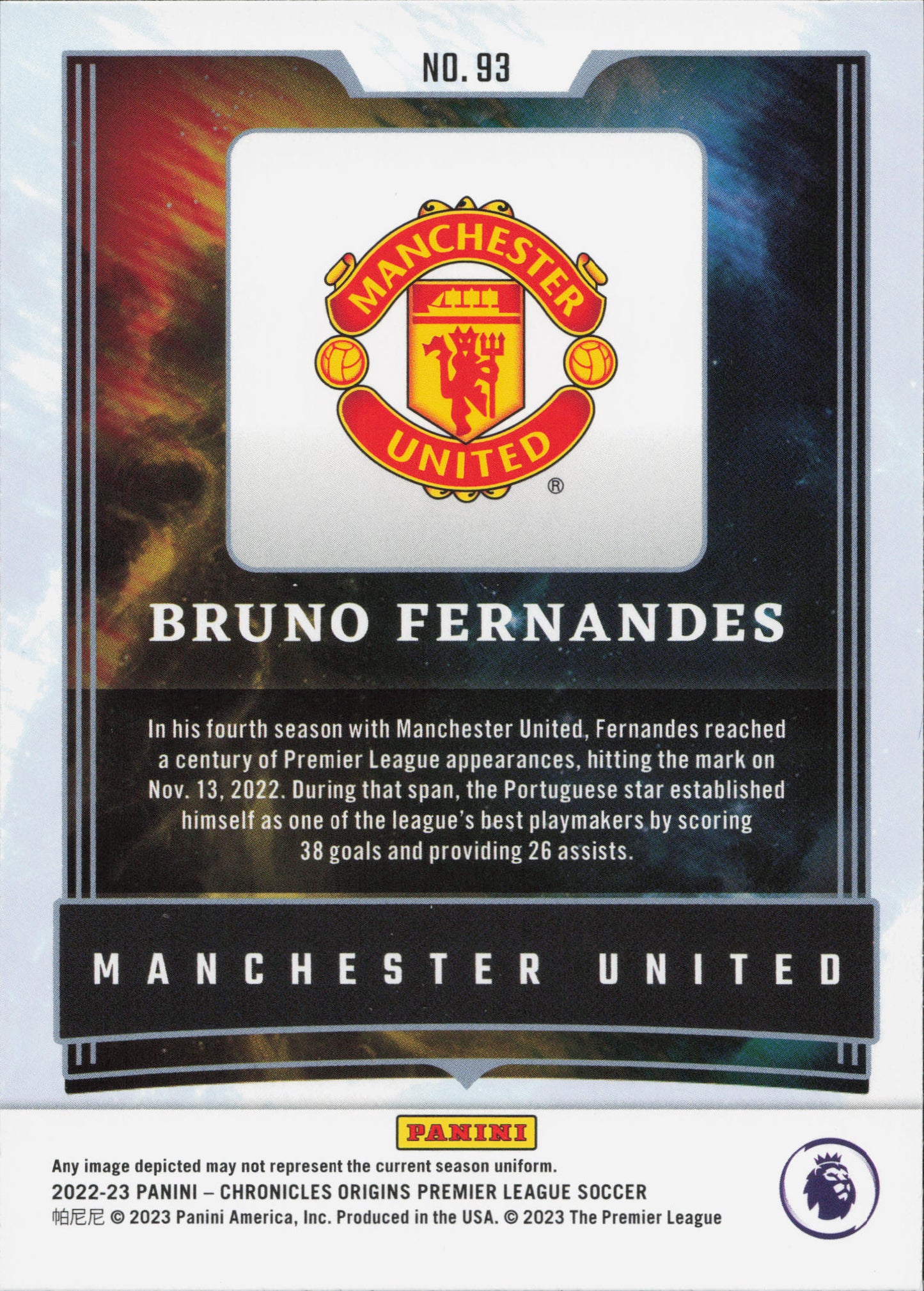 Bruno Fernandes Purple Astro Origins Panini Chronicles EPL