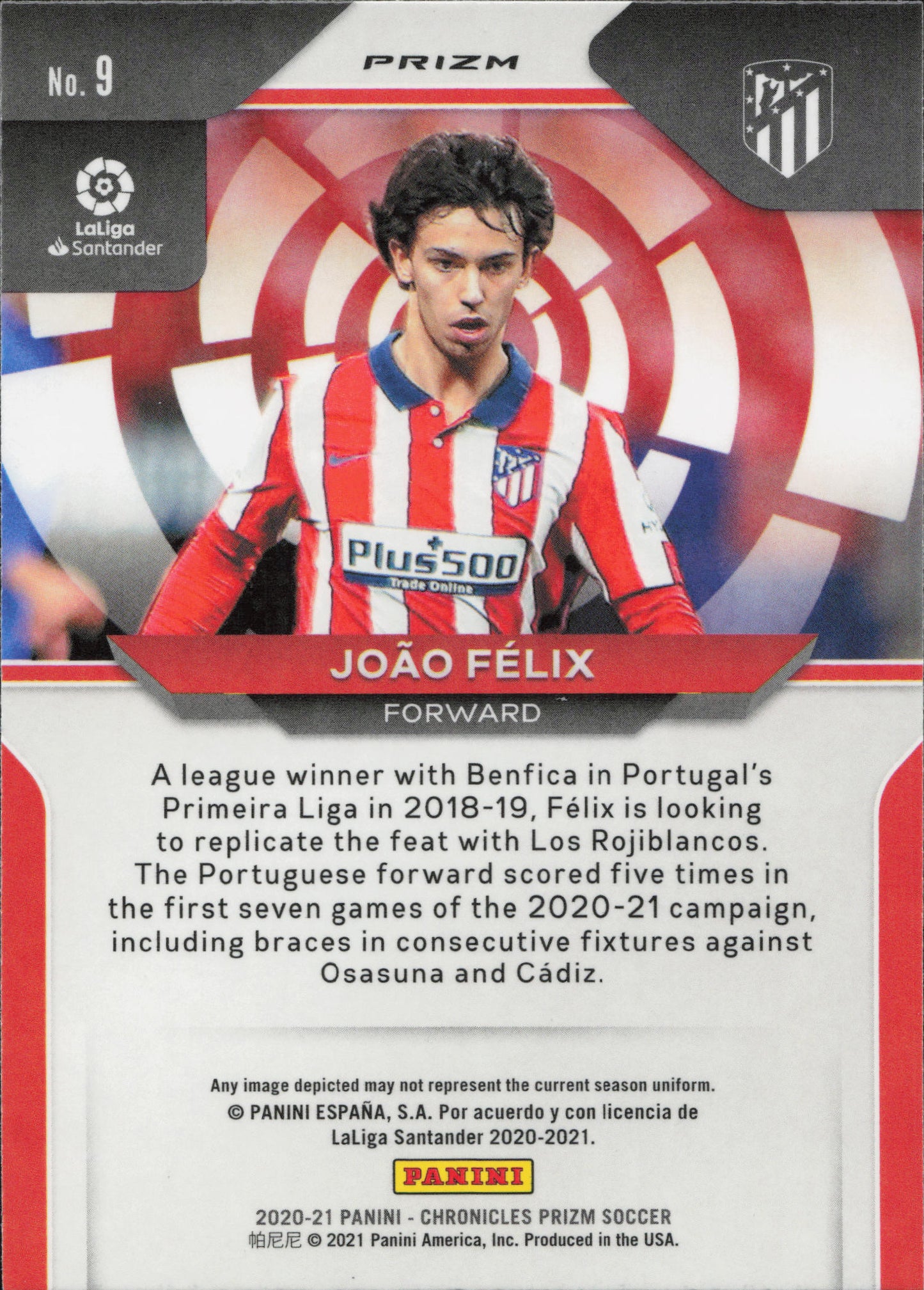 Joao Felix Purple Mojo Panini Prizm Chronicles