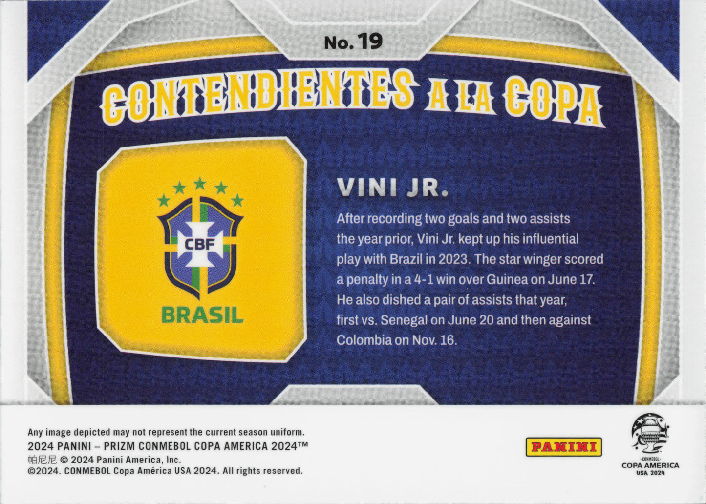 Vini Jr. Panini Prizm Copa America