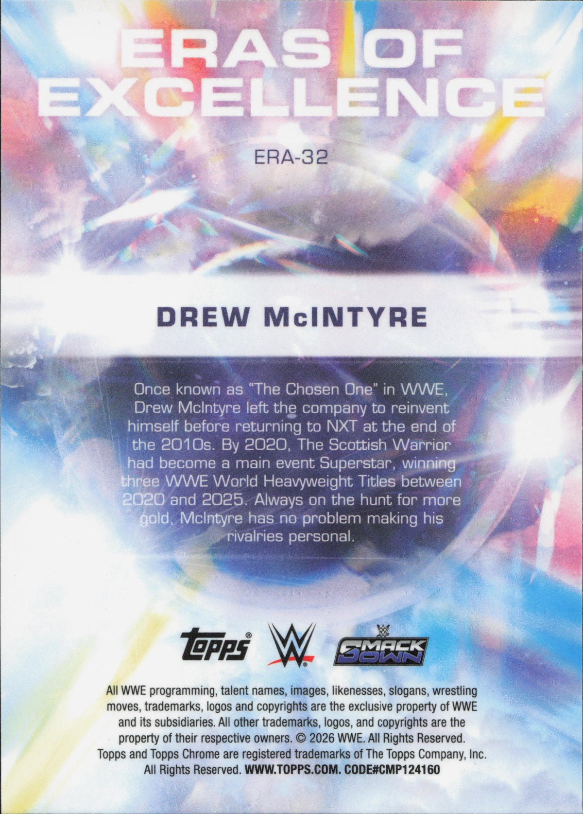 Drew McIntyre Eras of Excellence Topps Chrome WWE