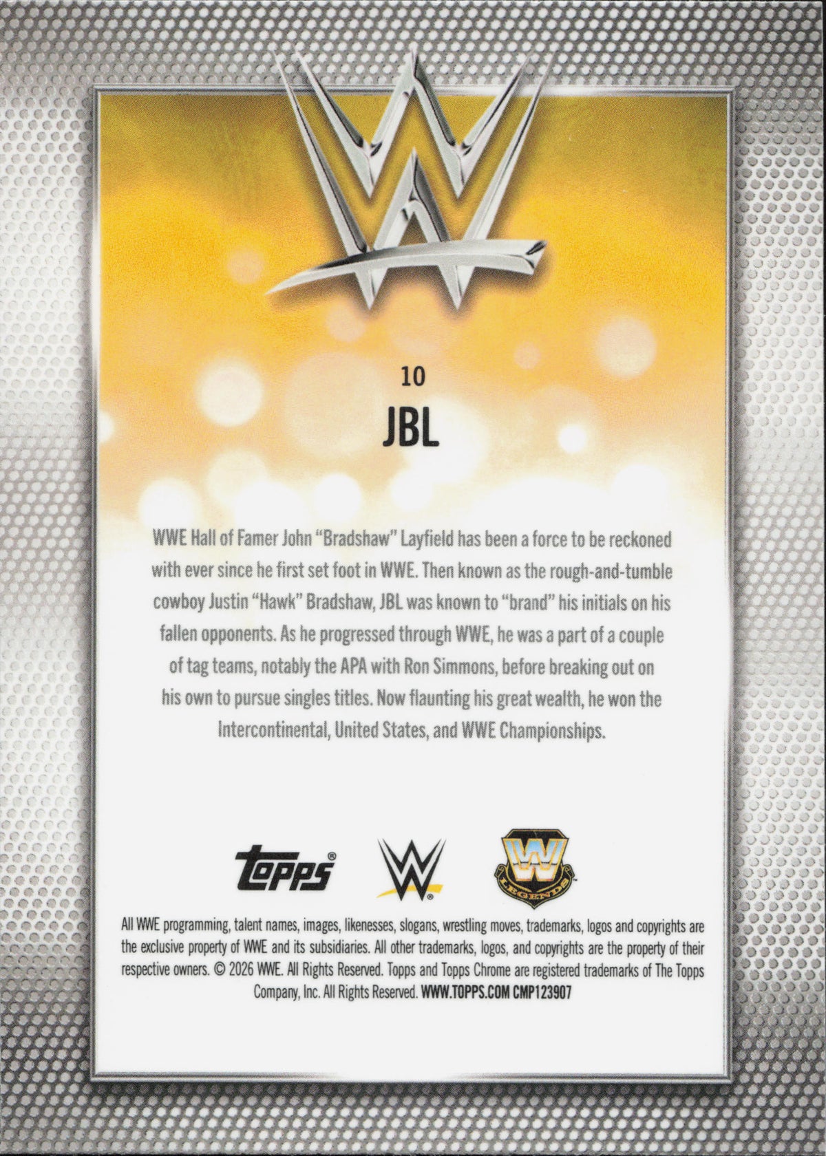 JBL Base Topps Chrome WWE