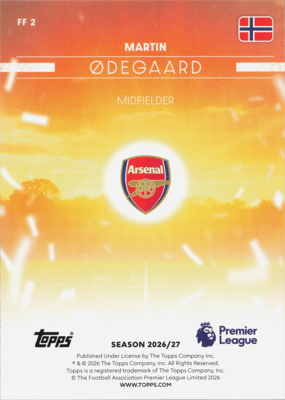 Martin Odegaard Carry The Flag Topps Flagship EPL