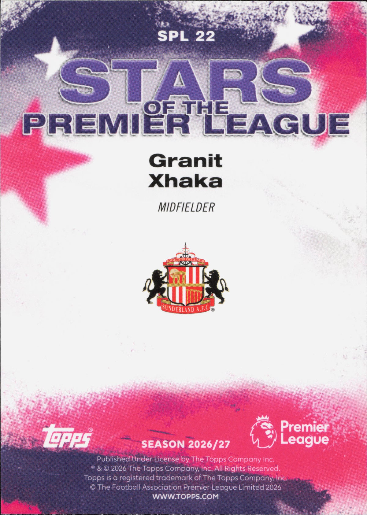 Granit Xhaka Stars of the Premier League Topps Flagship EPL