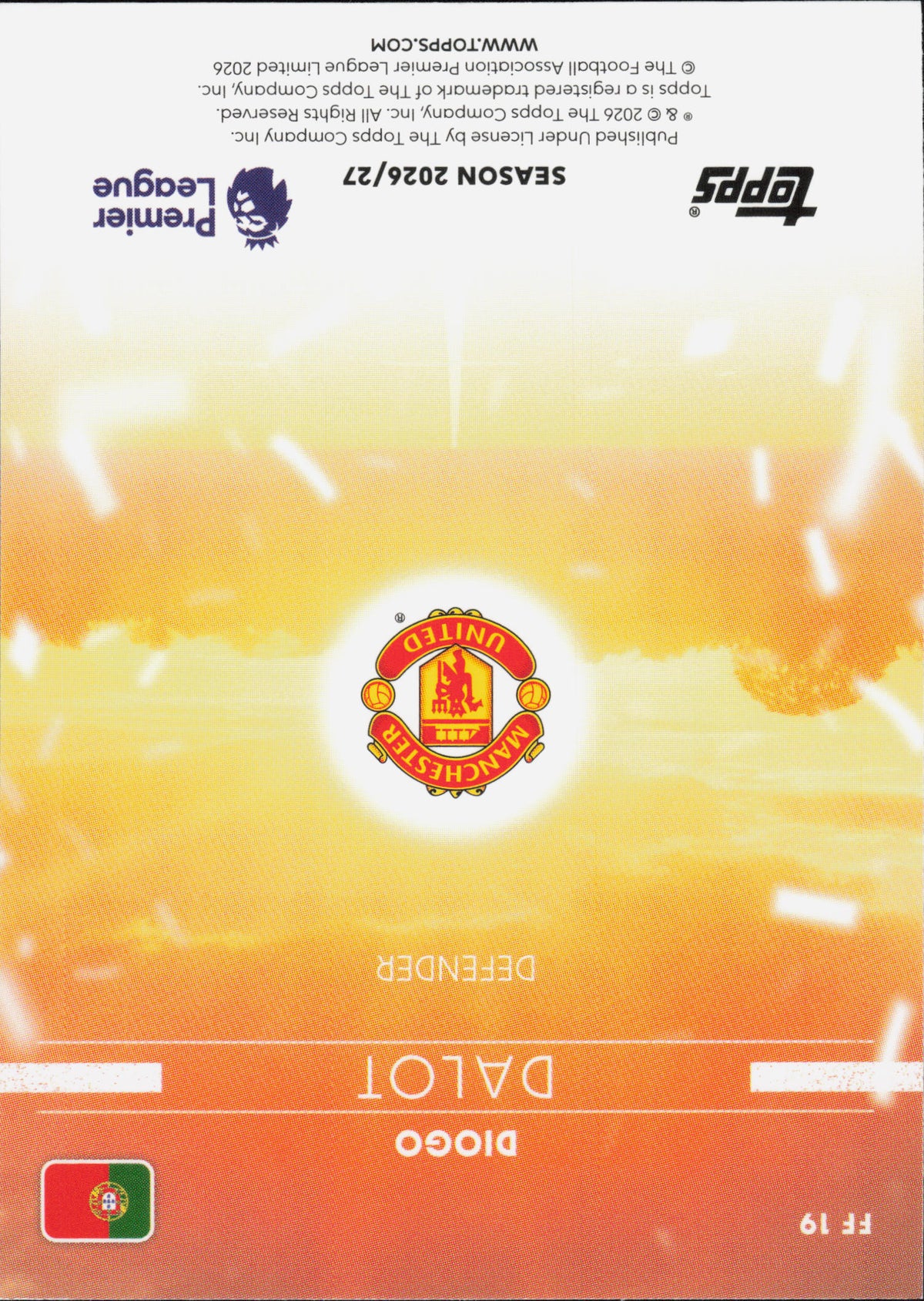Diogo Dalot Carry The Flag Topps Flagship EPL