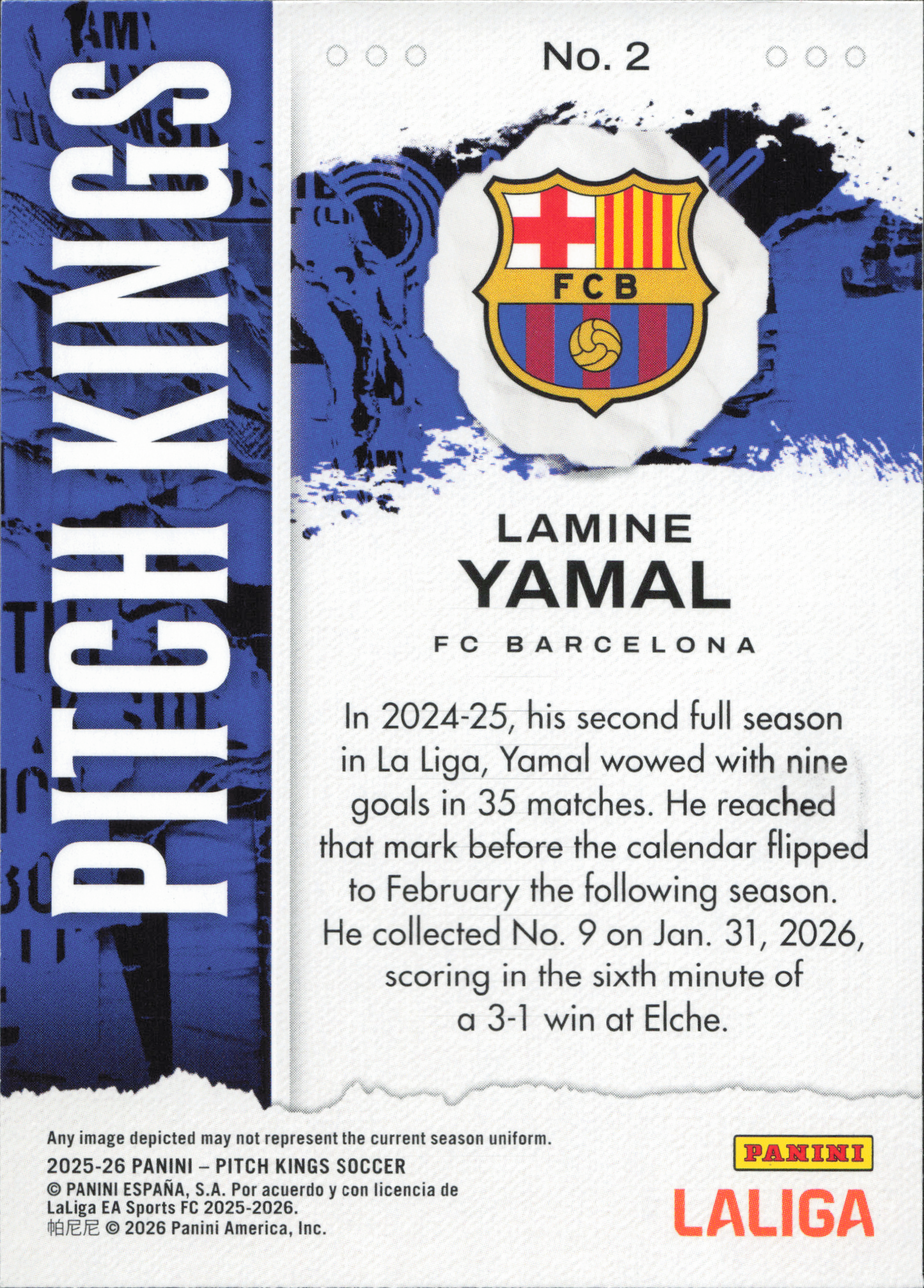 Lamine Yamal Base Panini Pitch Kings La Liga