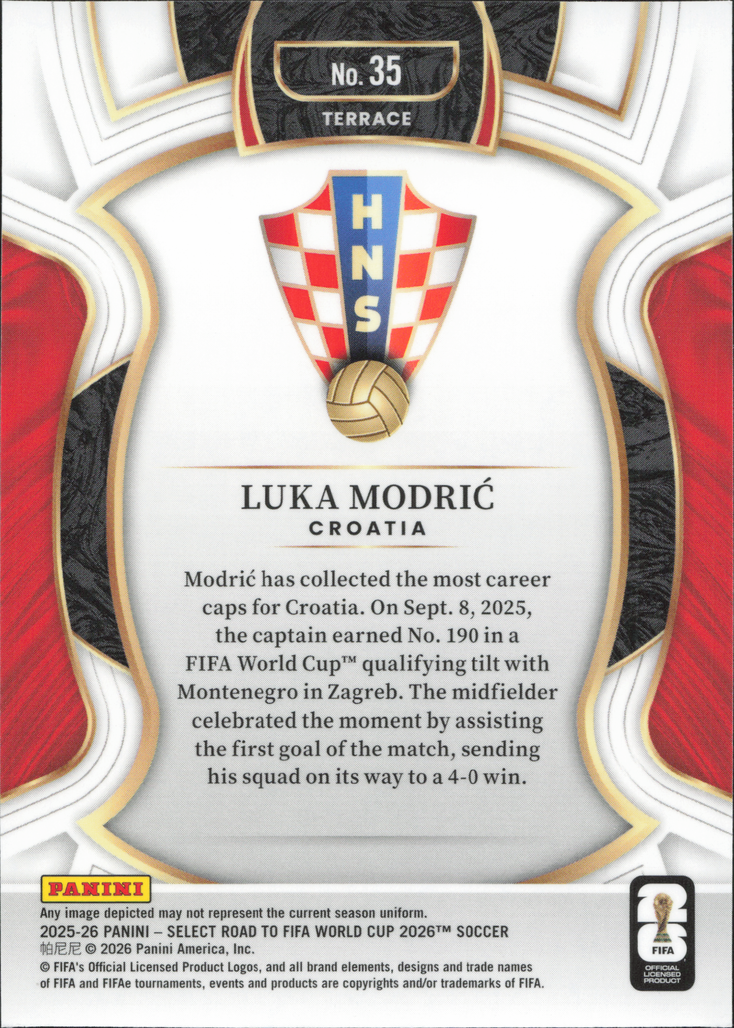 Luka Modric Base Panini Select World Cup