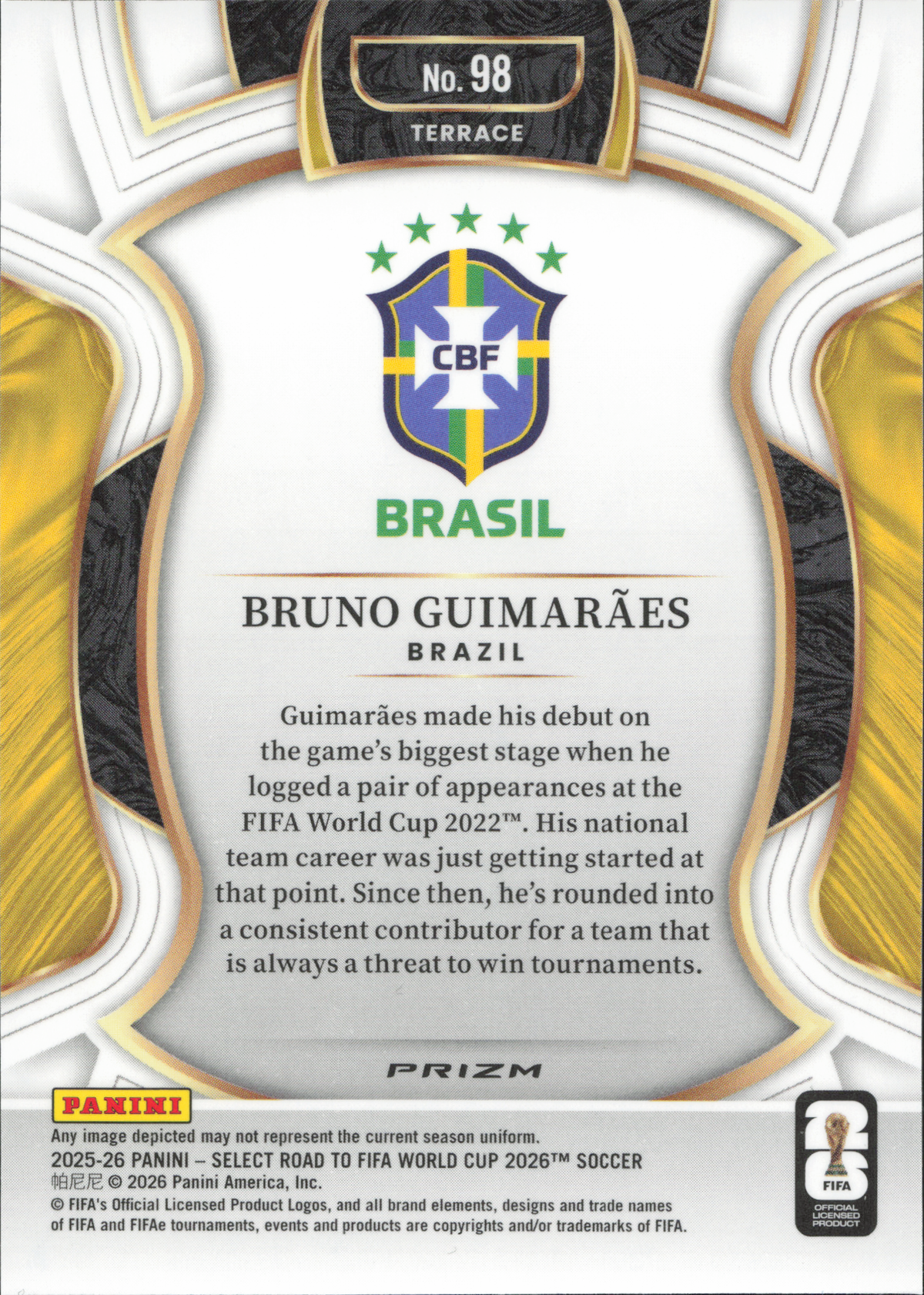 Bruno Guimaraes Purple Mojo Panini Select World Cup