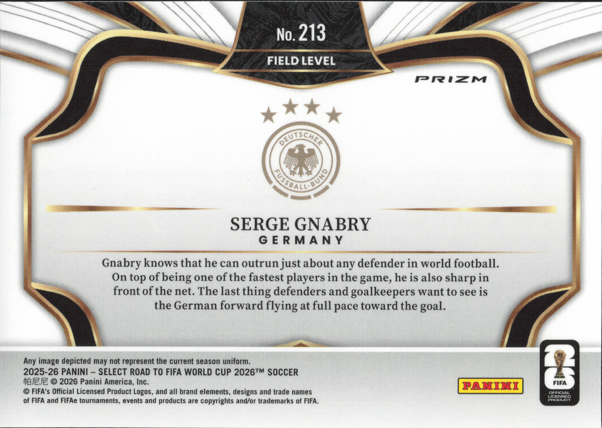 Serge Gnabry Purple Mojo Panini Select World Cup