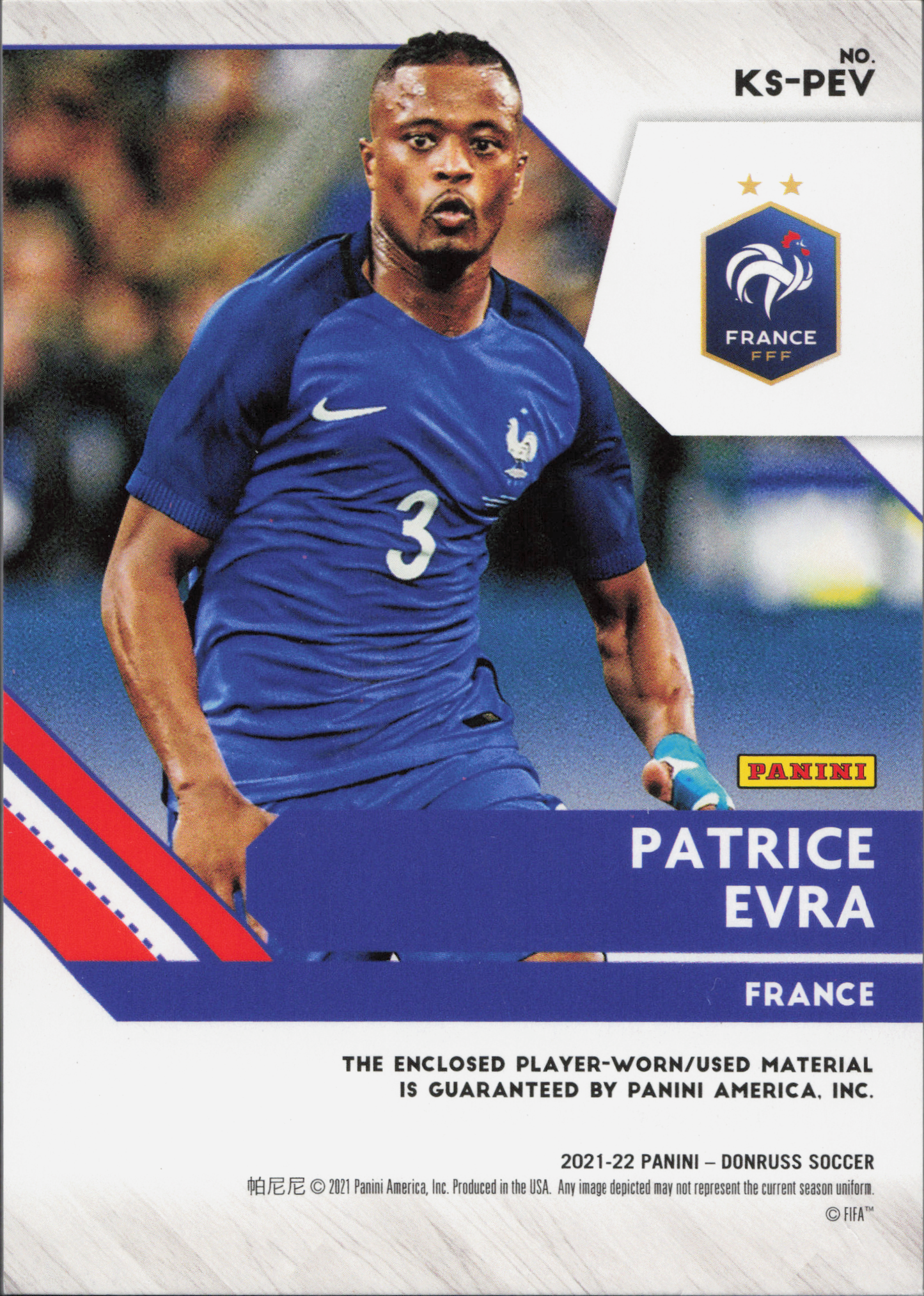 Patrice Evra Player-Worn Patch Panini Donruss World Cup Qatar