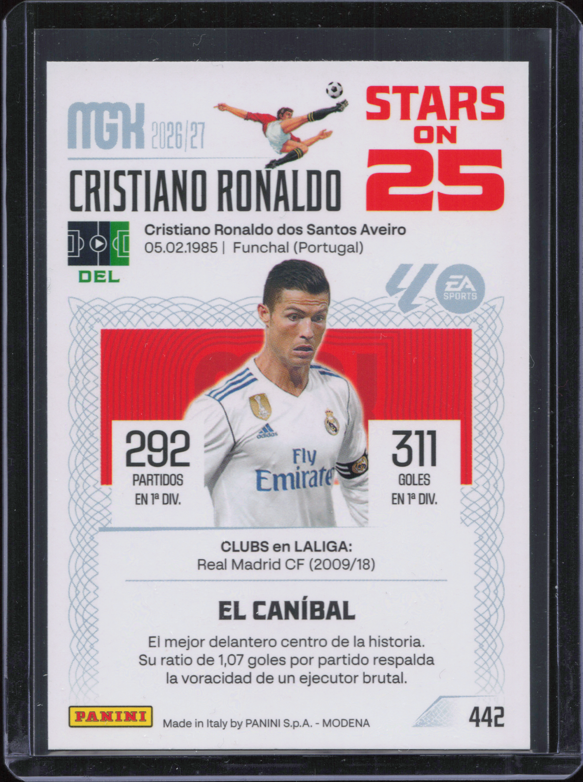 Cristiano Ronaldo Stars on 25 Panini MGK La Liga