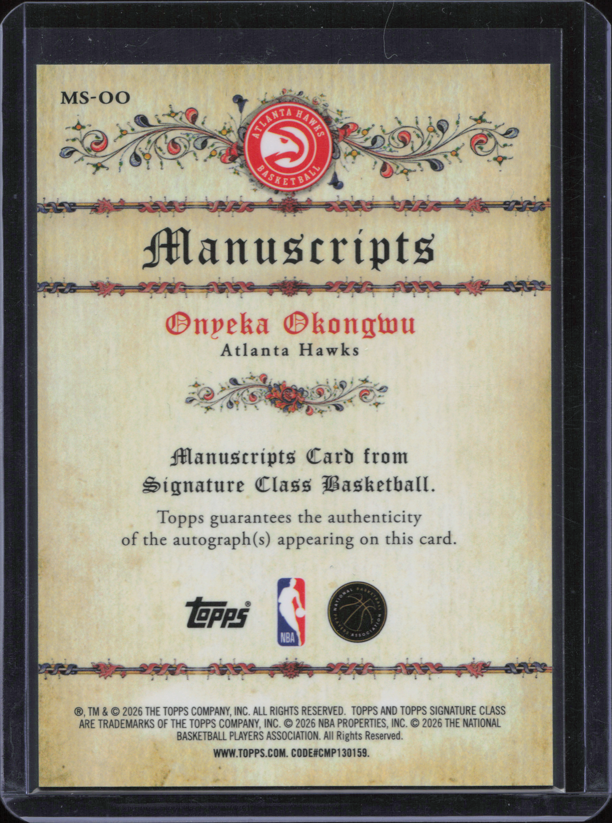 Onyeka Okongwu Autograph Numbered /25 Topps Signature Class