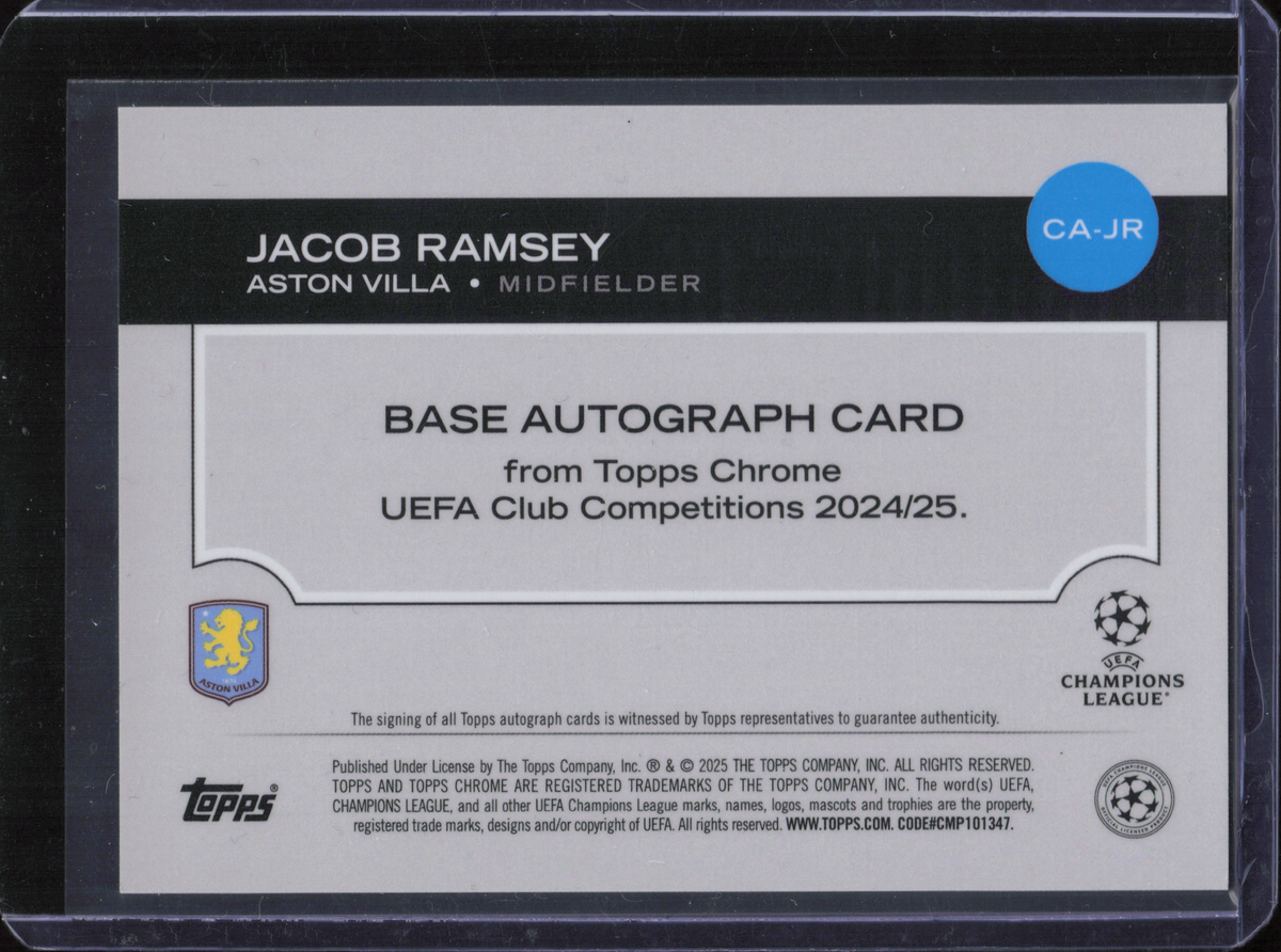 Jacob Ramsey Autograph Numbered /250 Topps Chrome UCC