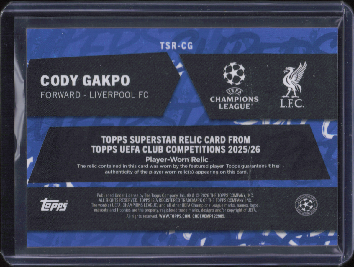 Cody Gakpo Player-Worn Patch Topps Flagship UCC