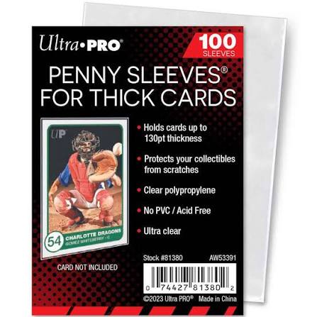 130PT Thick Card Sleeves for Standard Size Cards Ultra Pro