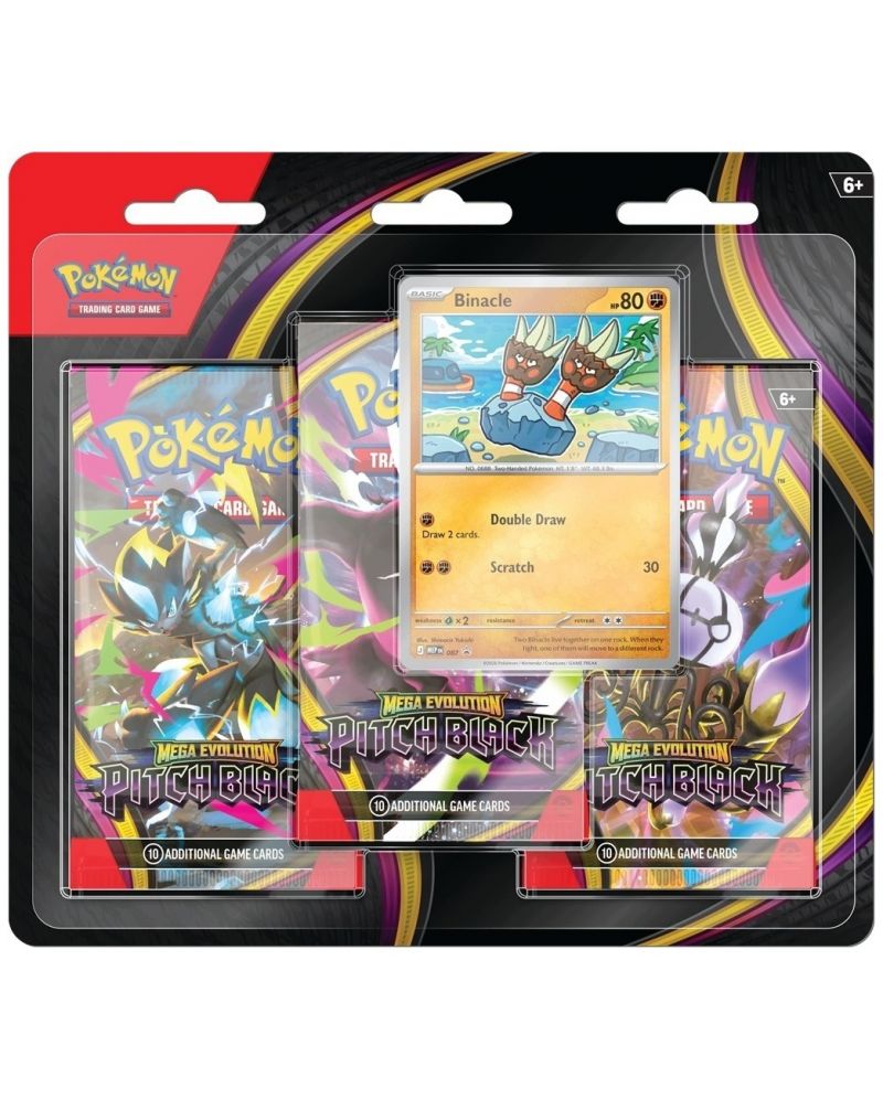 Pokemon TCG: Mega Evolution Pitch Black 3-Pack Blister - Binacle