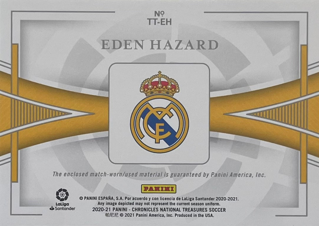 Eden Hazard Treasured Threads Triple Patch Match-Worn Numbered /299 National Treasures